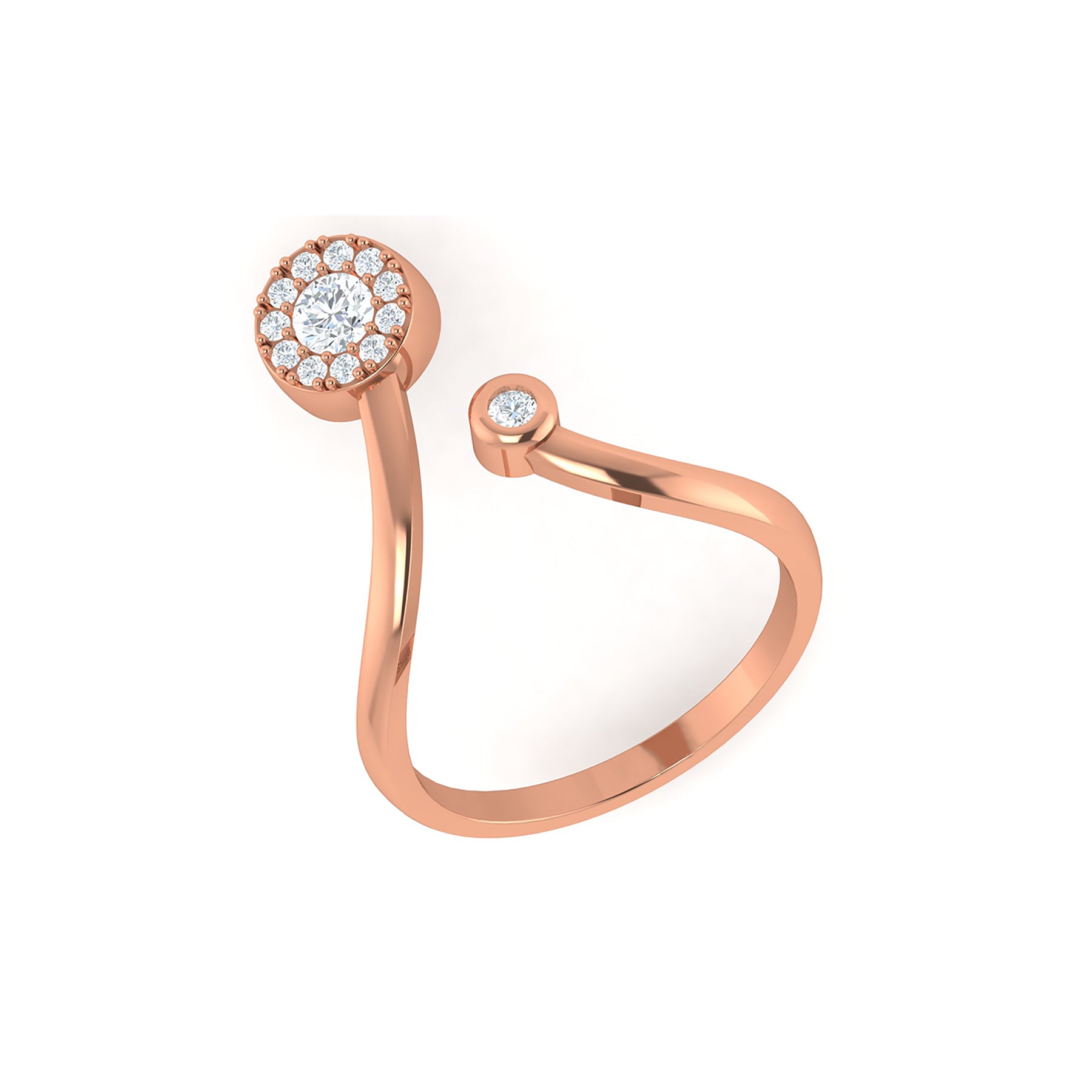 Minimal Rose Gold Ring with Lab Grown Diamonds Virja