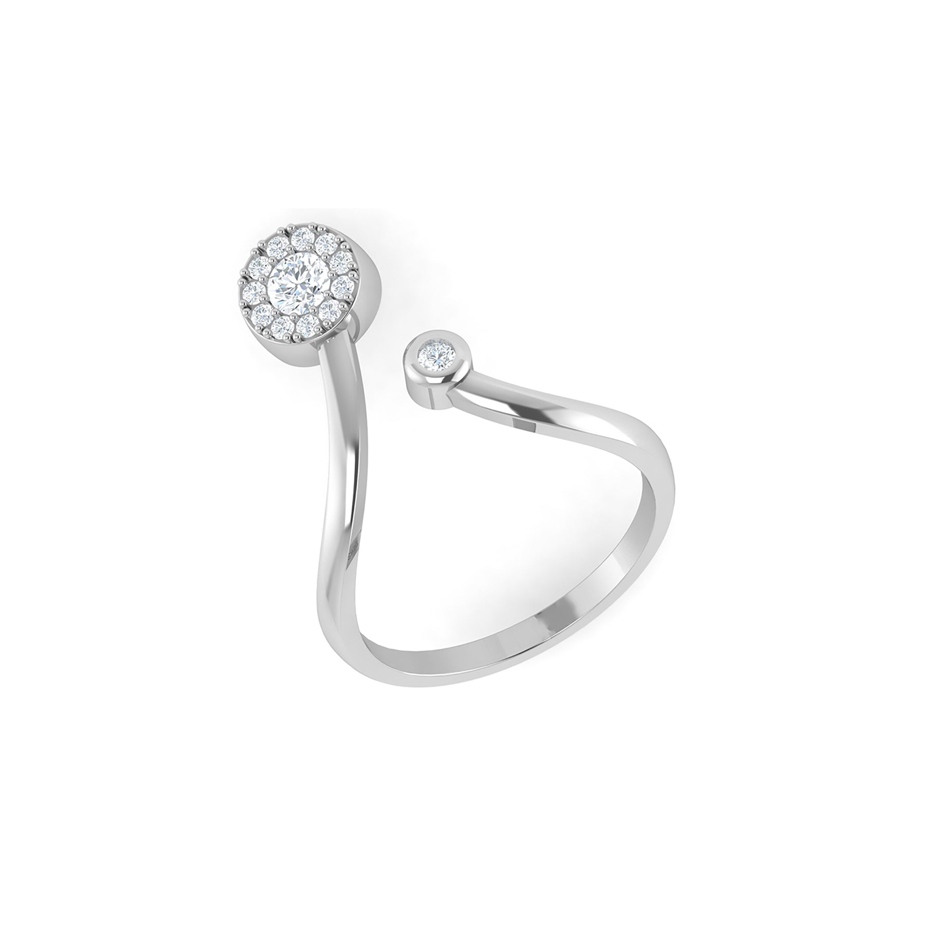 Minimal White Gold Ring with Lab Grown Diamonds Virja