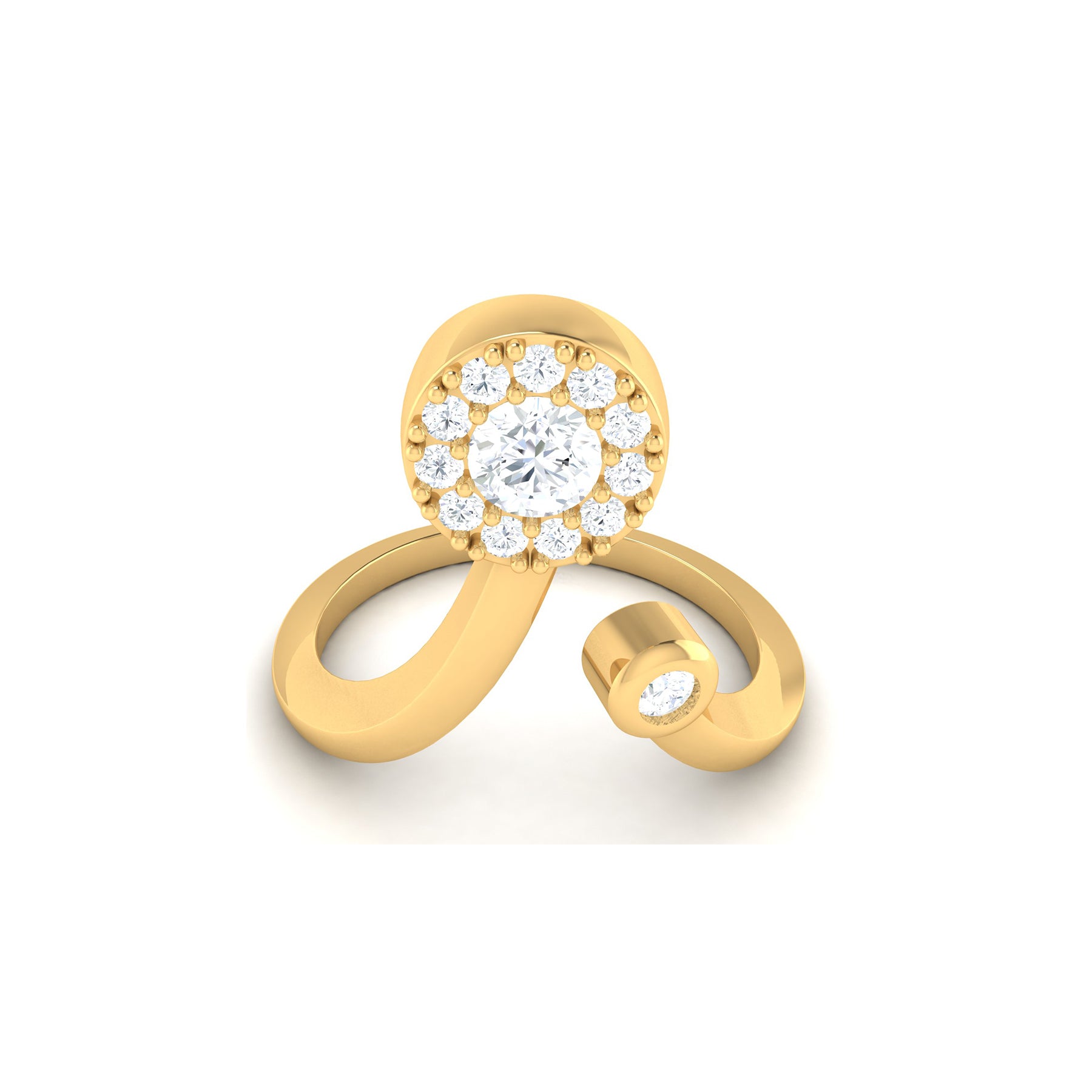 Minimal Yellow Gold Ring with Lab Grown Diamonds Virja