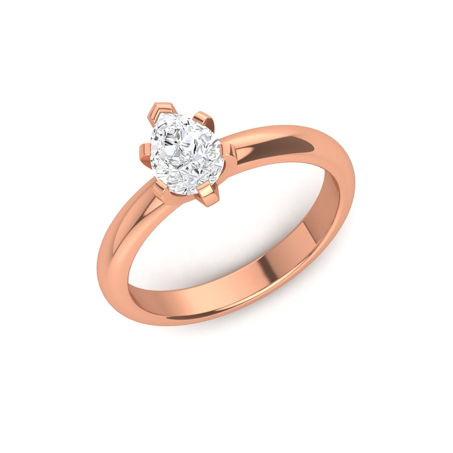 Rose Gold Solitaire Ring Online with Lab Grown Diamond Virja