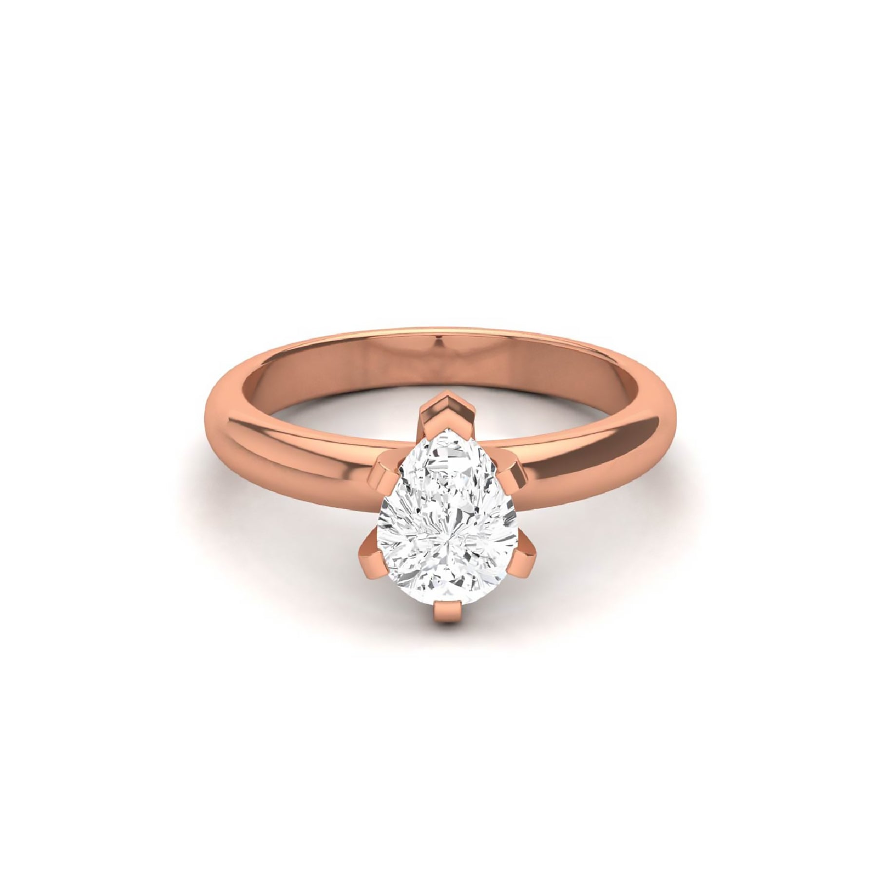 Rose Gold Solitaire Ring Online with Lab Grown Diamond Virja