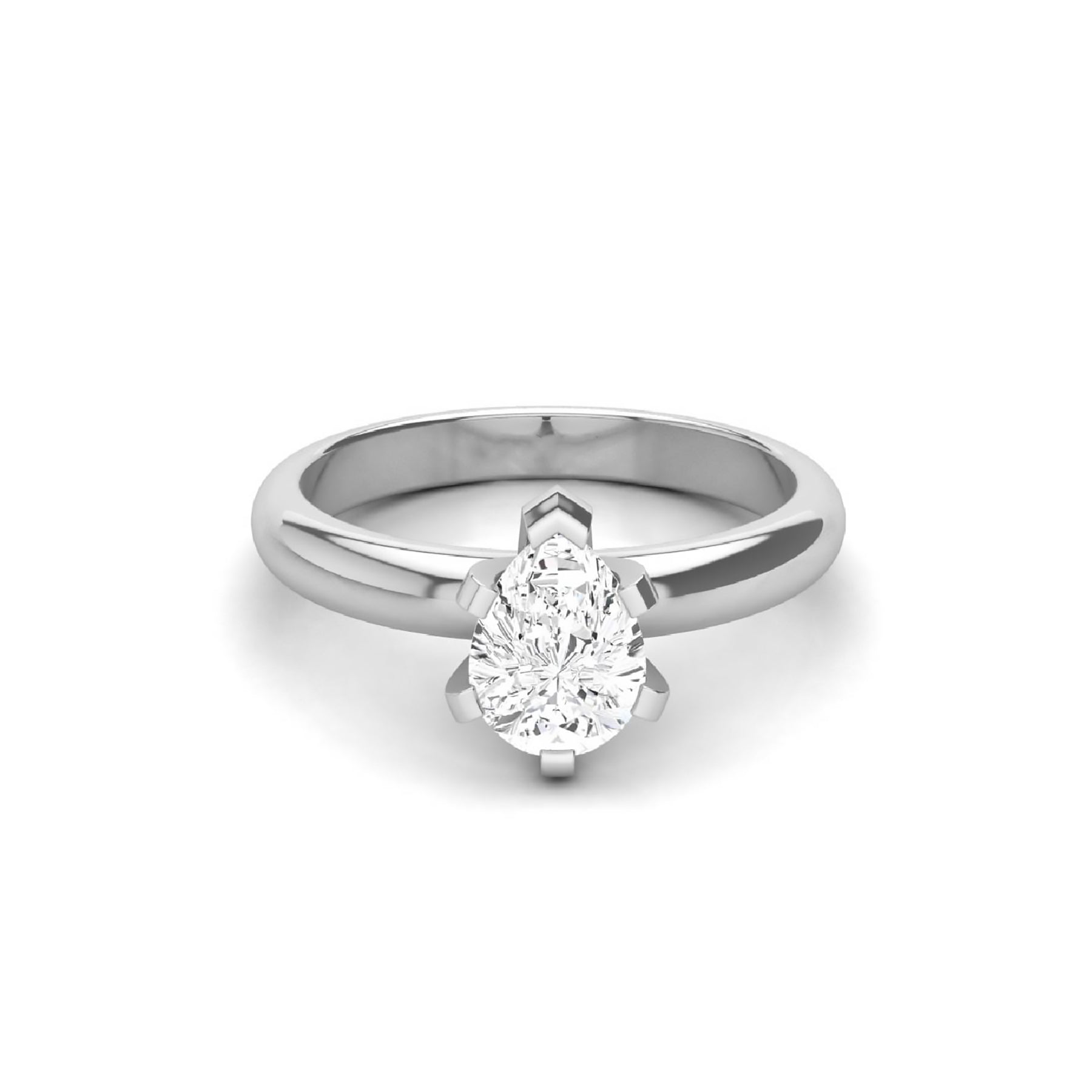 White Gold Solitaire Ring Online with Lab Grown Diamond Virja