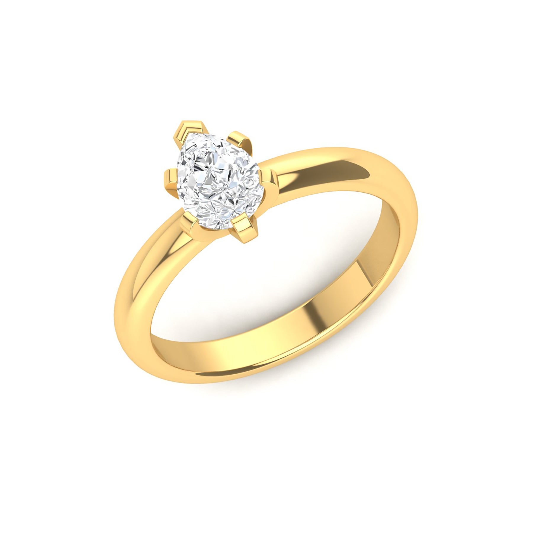Gold Solitaire Ring Online with Lab Grown Diamond Virja