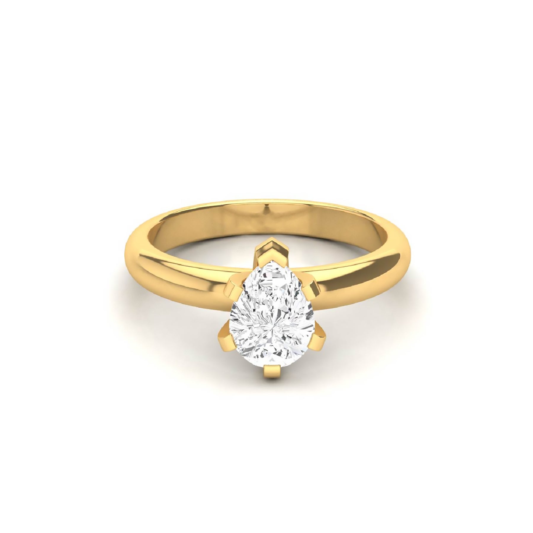 Gold Solitaire Ring Online with Lab Grown Diamond Virja