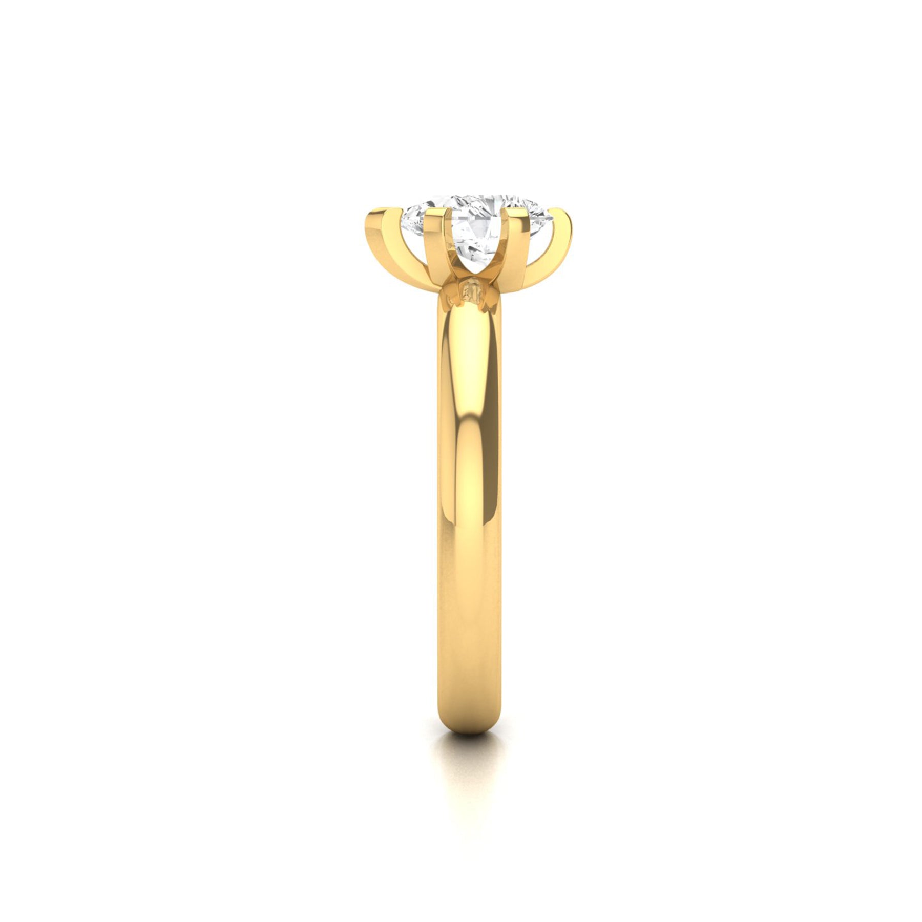 Gold Solitaire Ring Online with Lab Grown Diamond Virja