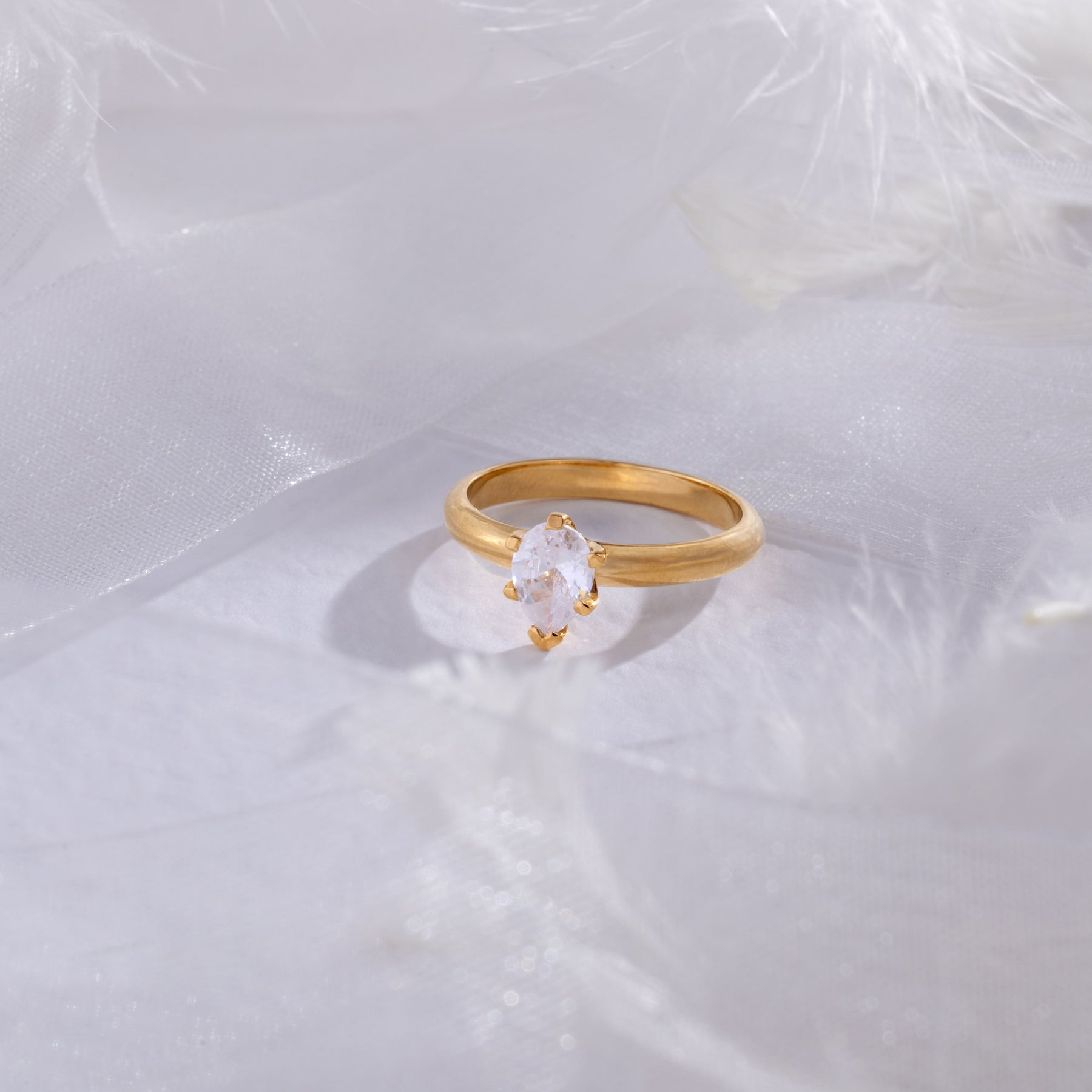 Gold Solitaire Ring Online with Lab Grown Diamond Virja