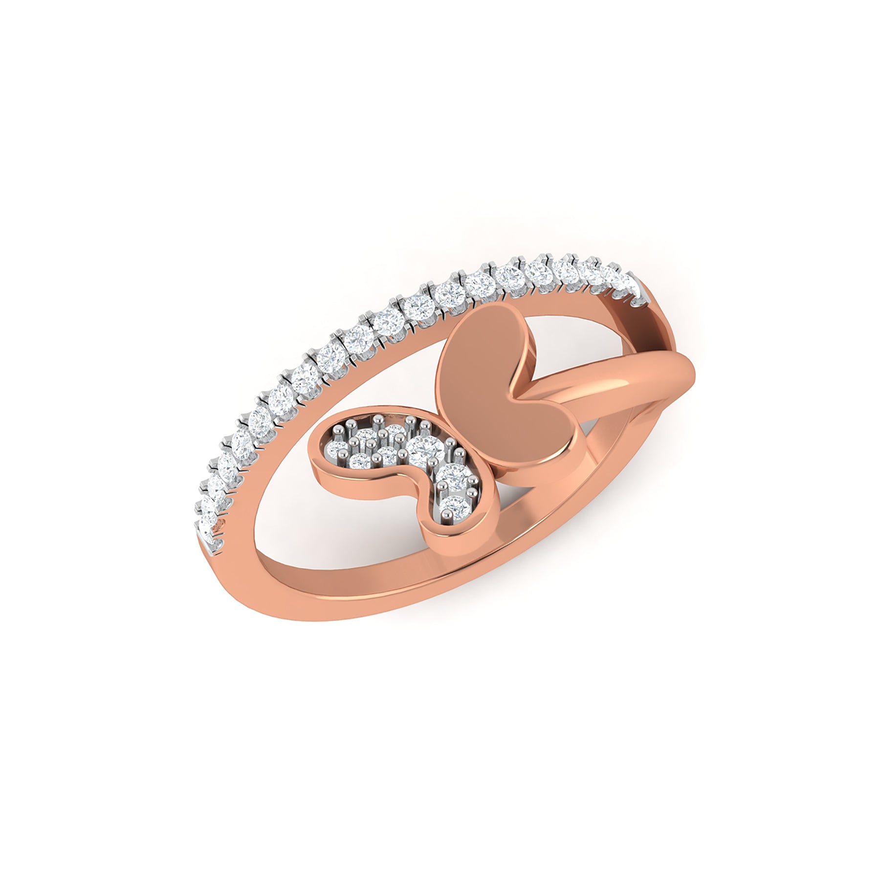 Rose Gold Band Ring with Lab Grown Diamond Virja