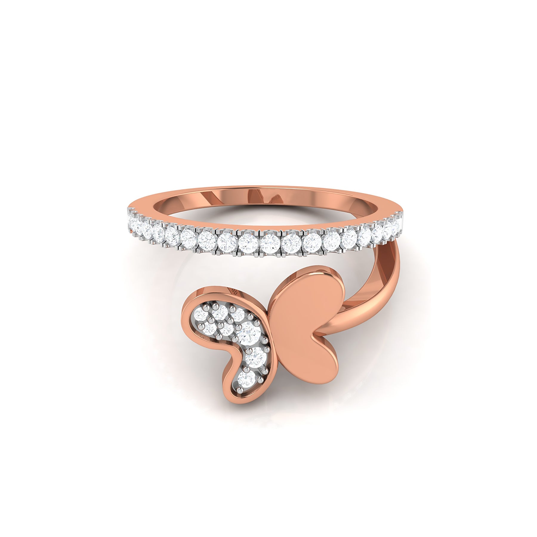 Rose Gold Band Ring with Lab Grown Diamond Virja