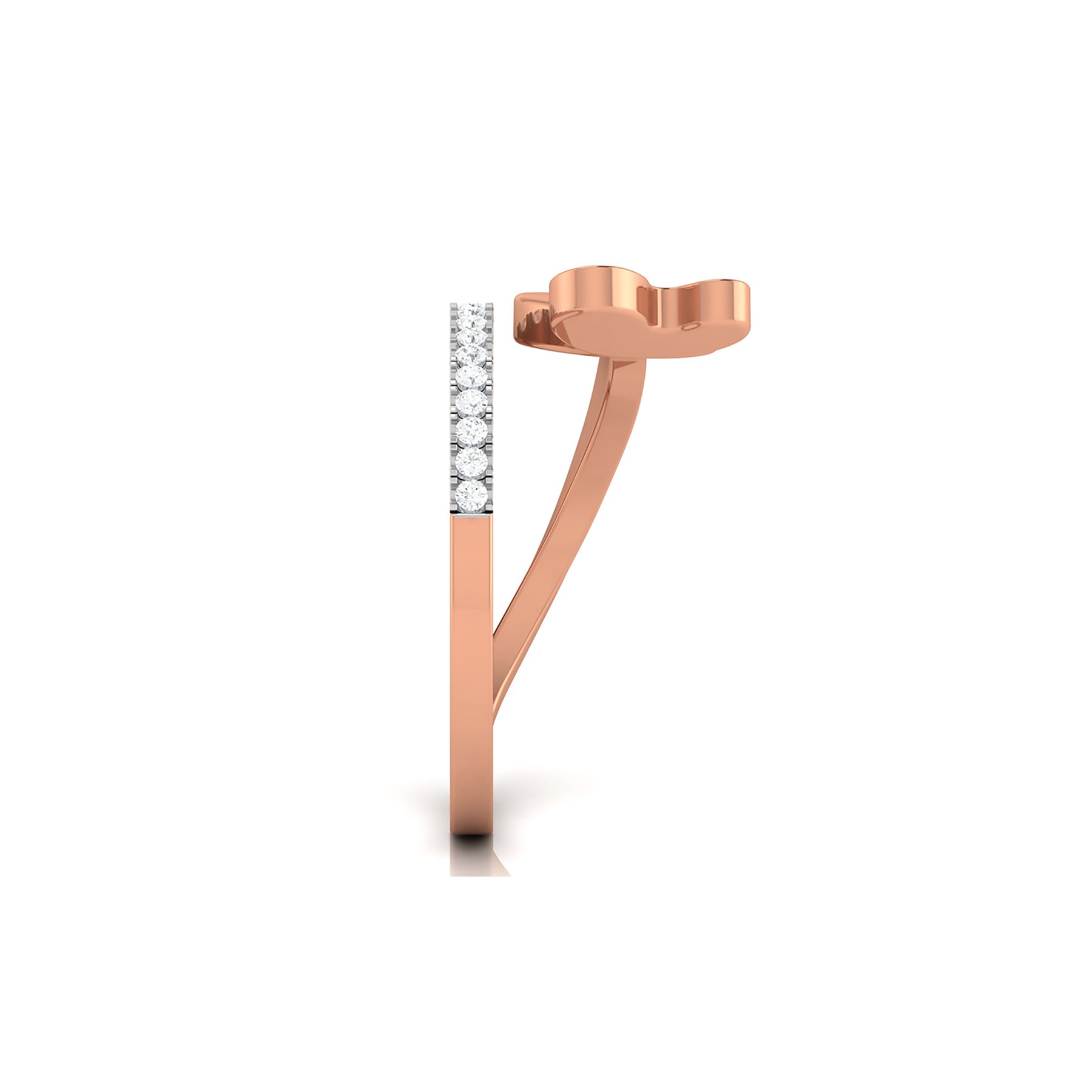 Rose Gold Band Ring with Lab Grown Diamond Virja