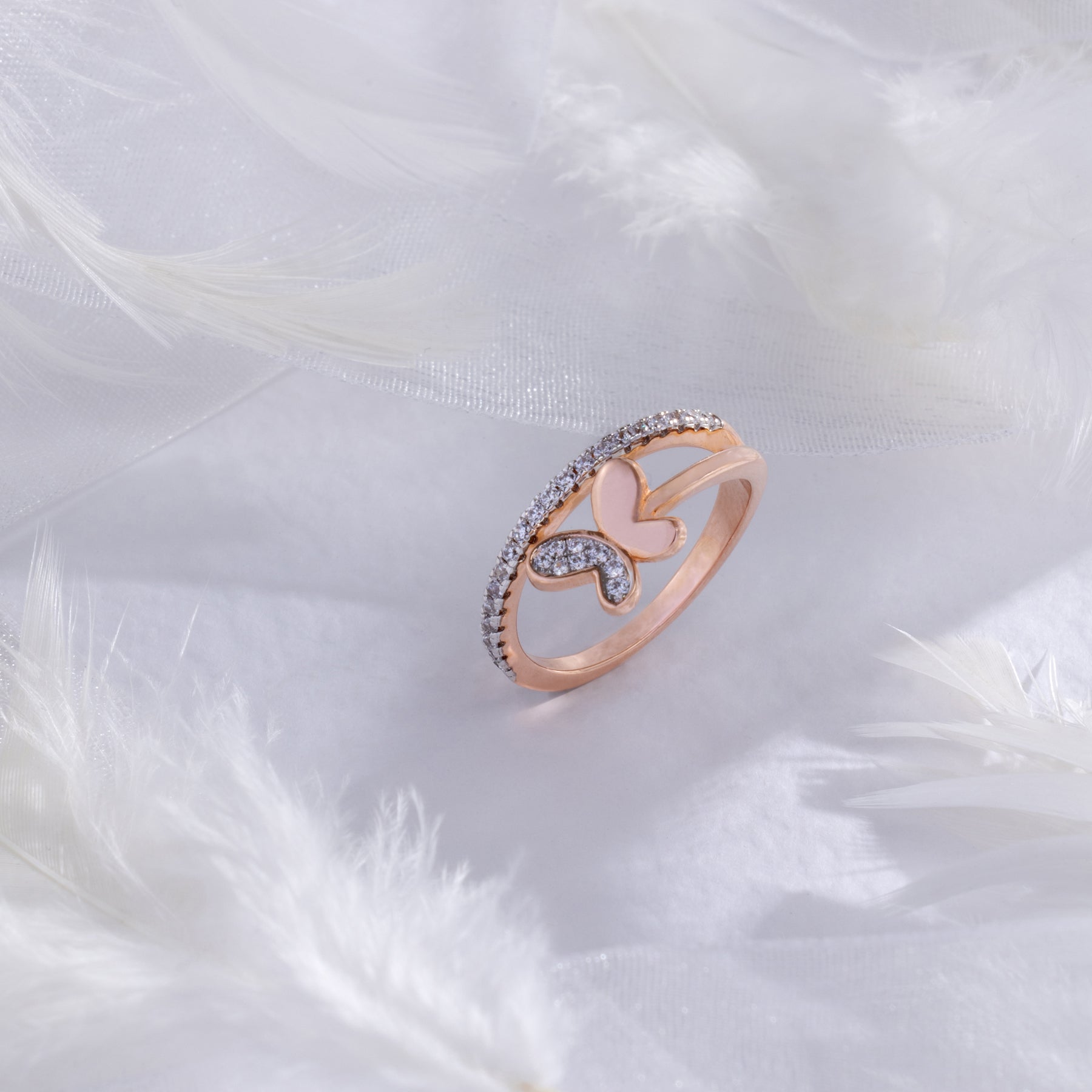 Rose Gold Band Ring with Lab Grown Diamond Virja