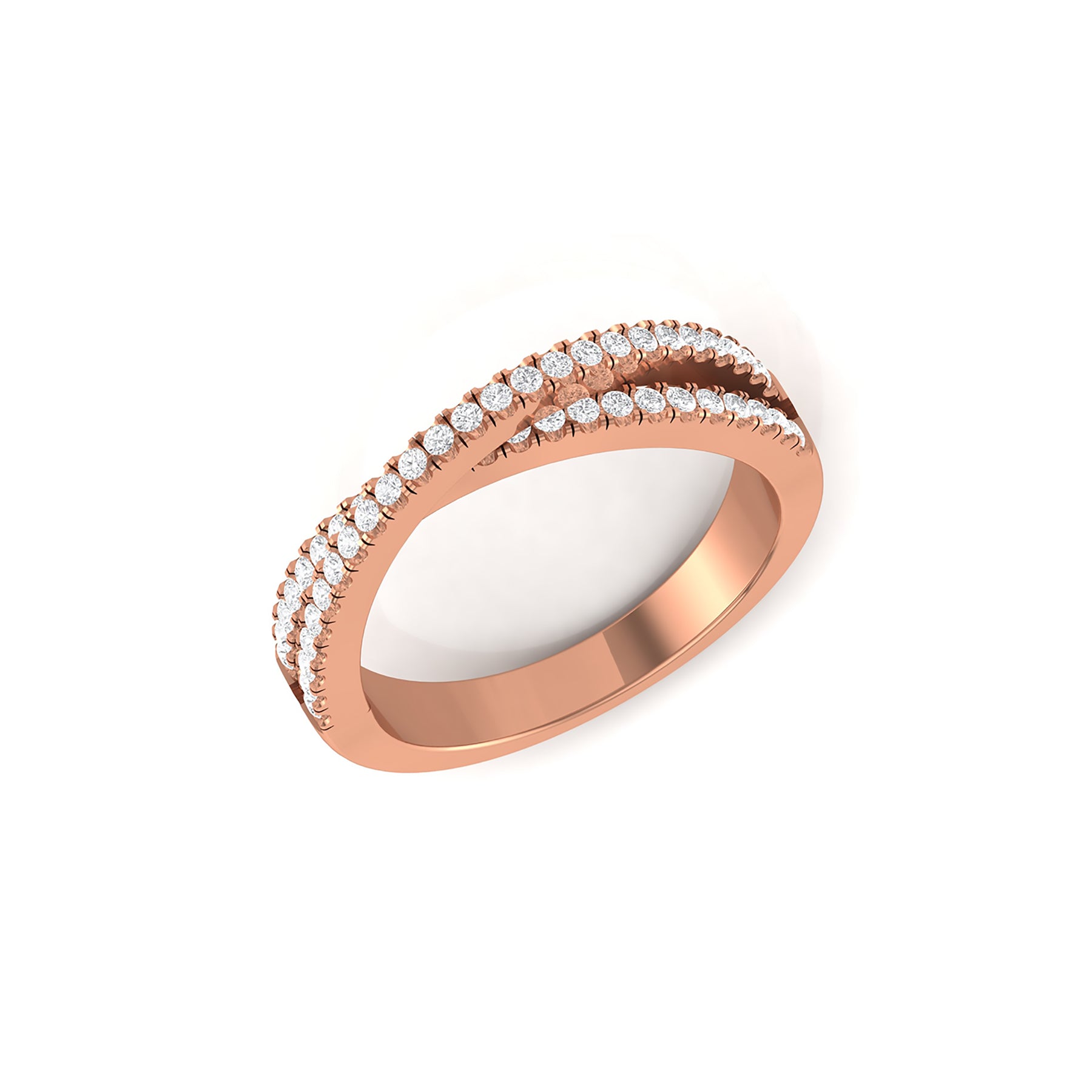 Casual Wear Rose Gold Ring with Lab Grown Diamonds Virja