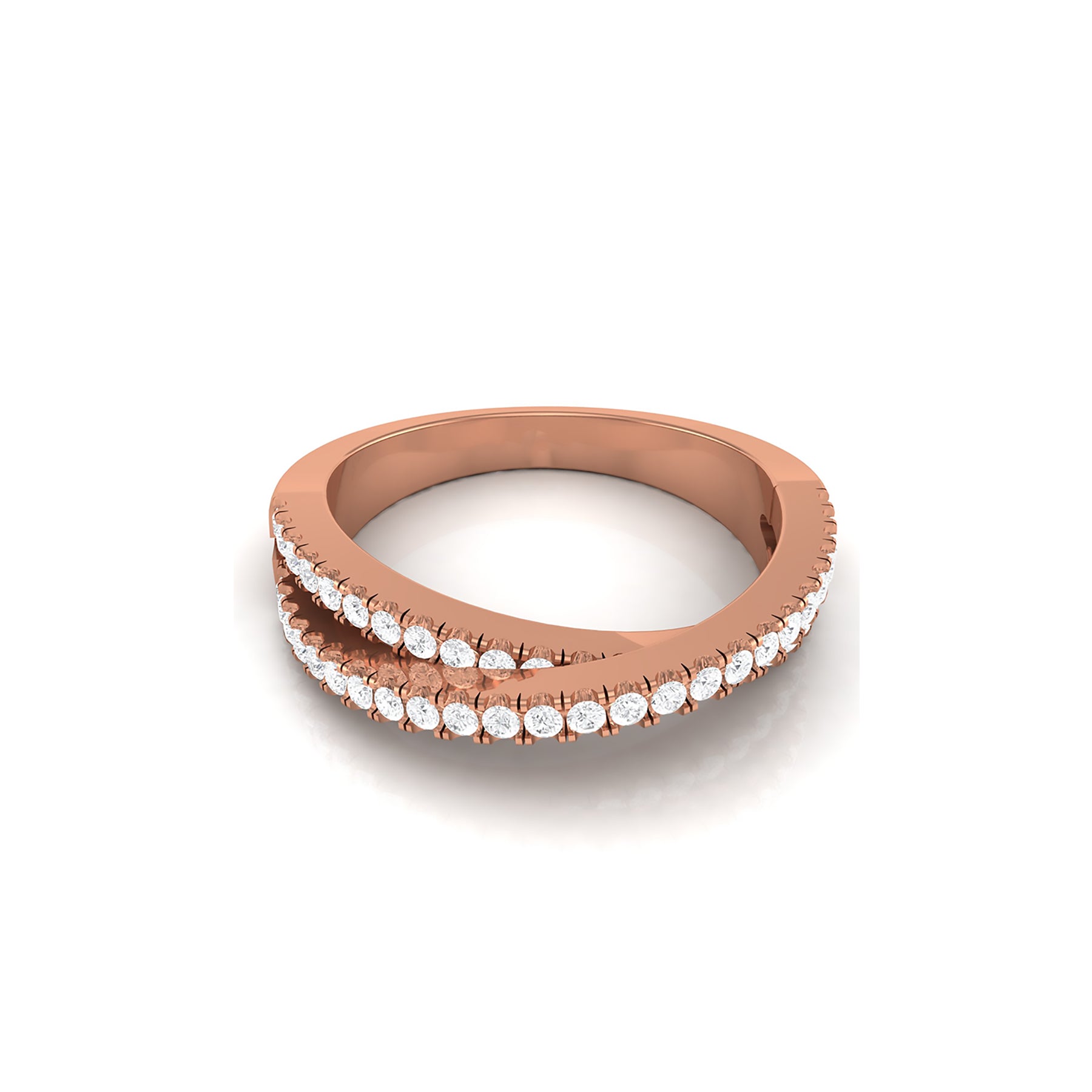 Casual Wear Rose Gold Ring with Lab Grown Diamonds Virja