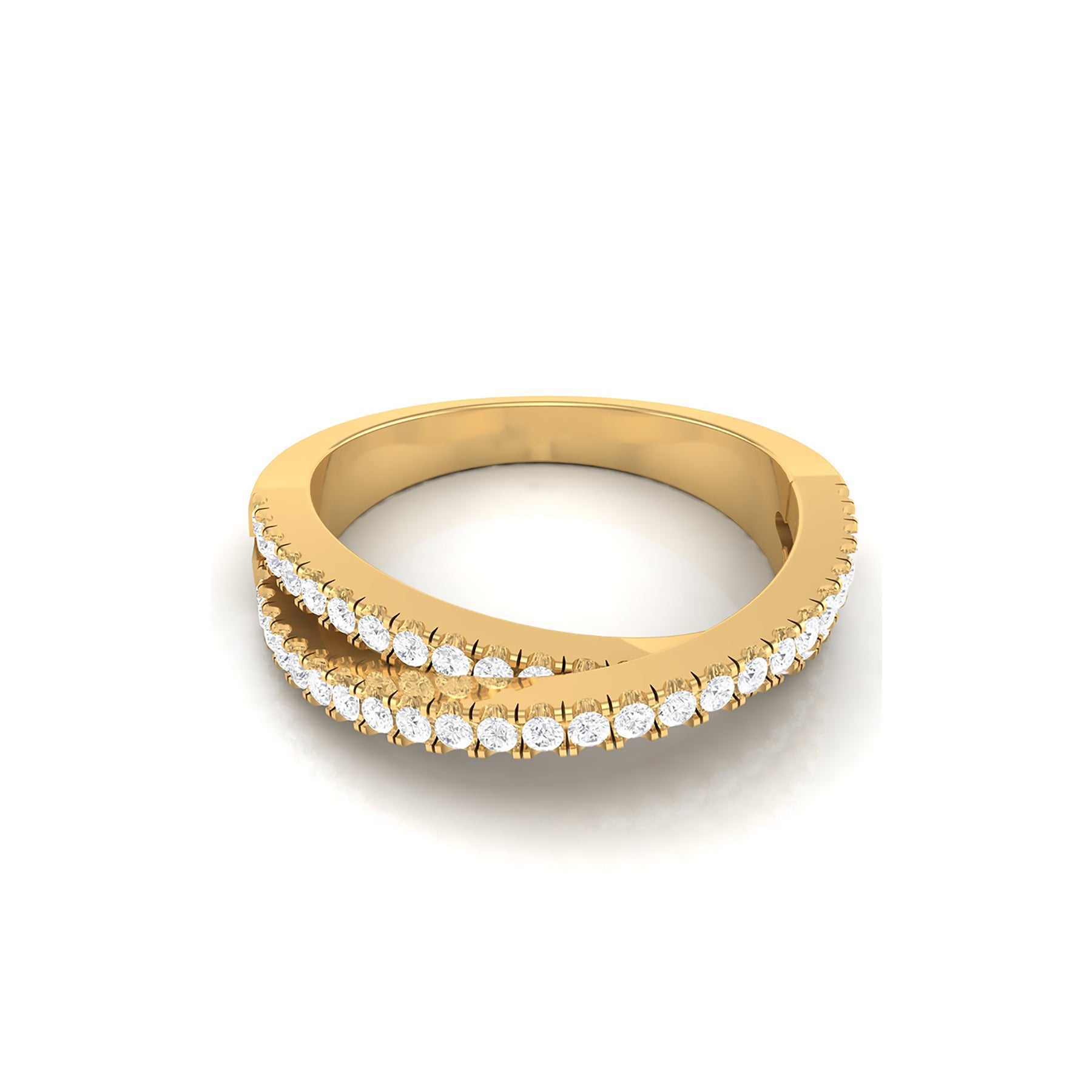 Casual Wear Yellow Gold Ring with Lab Grown Diamonds Virja