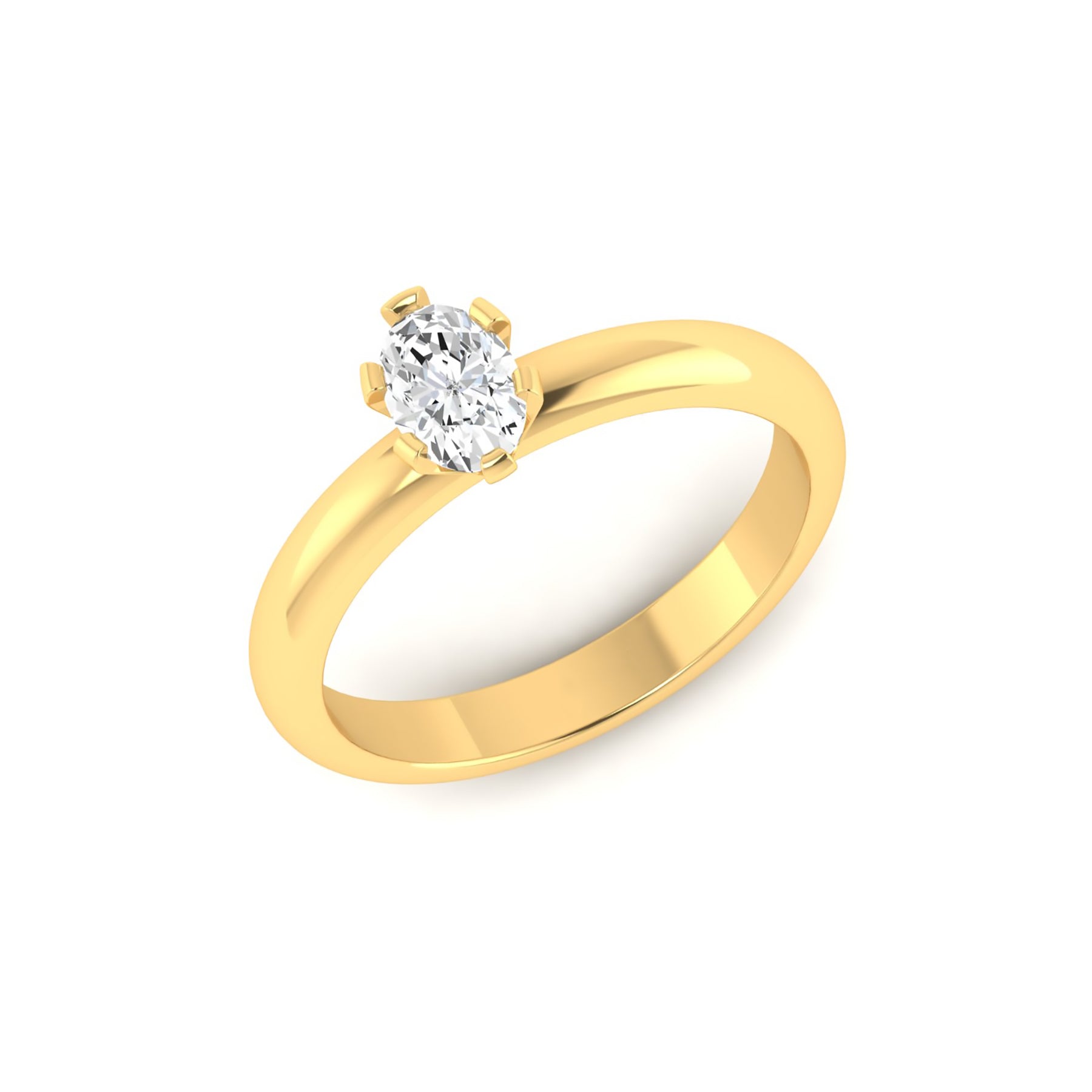 Gold Solitaire Ring with Lab Grown Diamond Virja