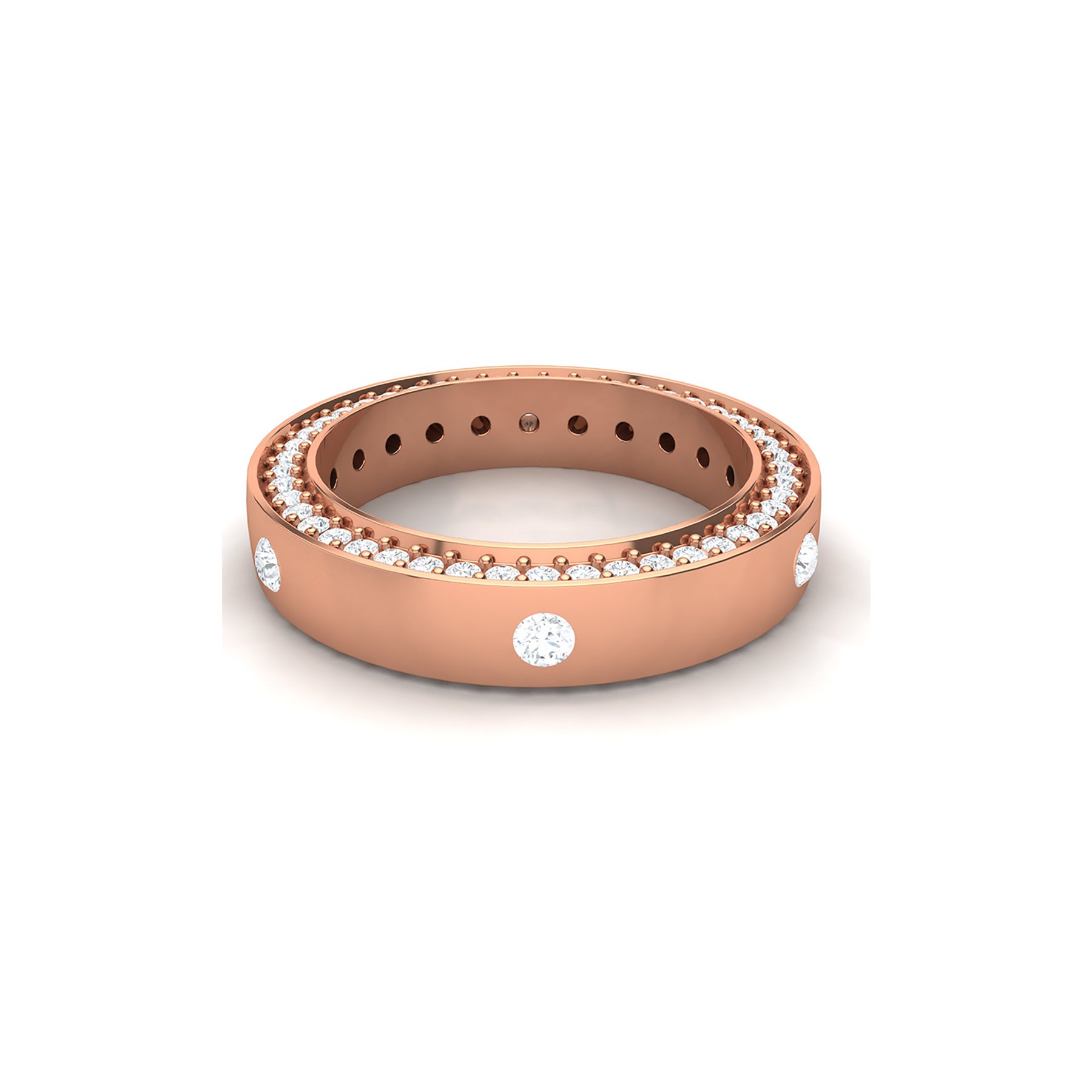 Daily Wear Rose Gold Ring with Lab Grown Diamonds Virja