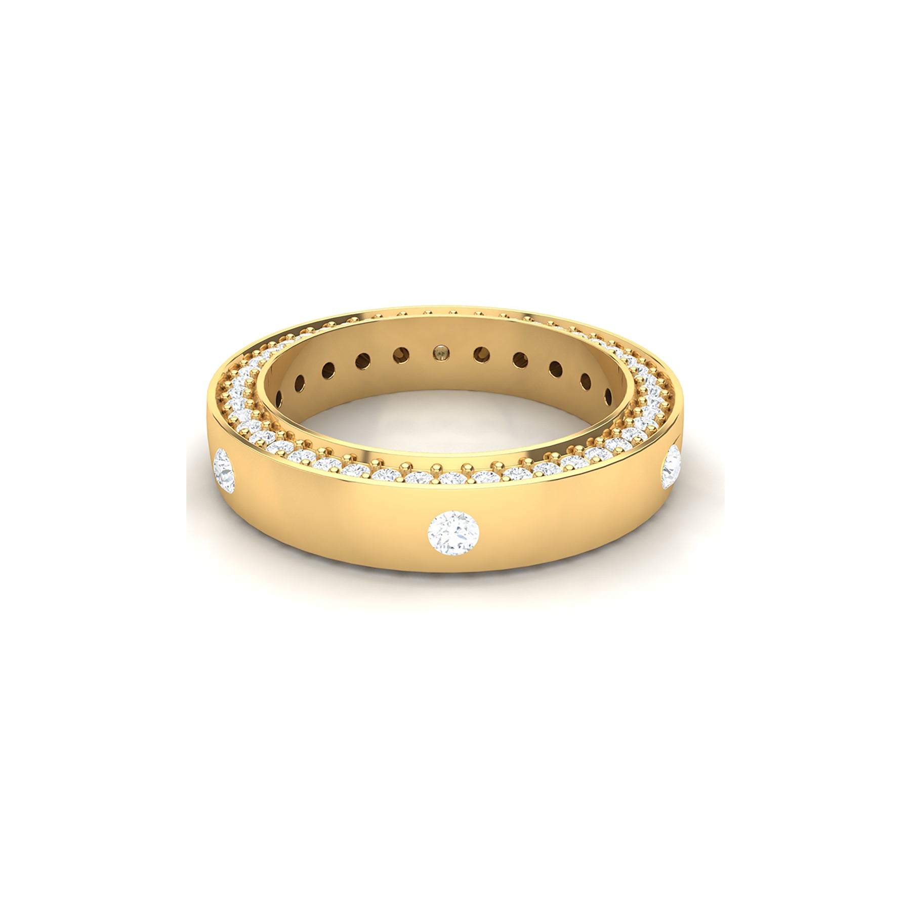 Daily Wear Yellow Gold Ring with Lab Grown Diamonds Virja