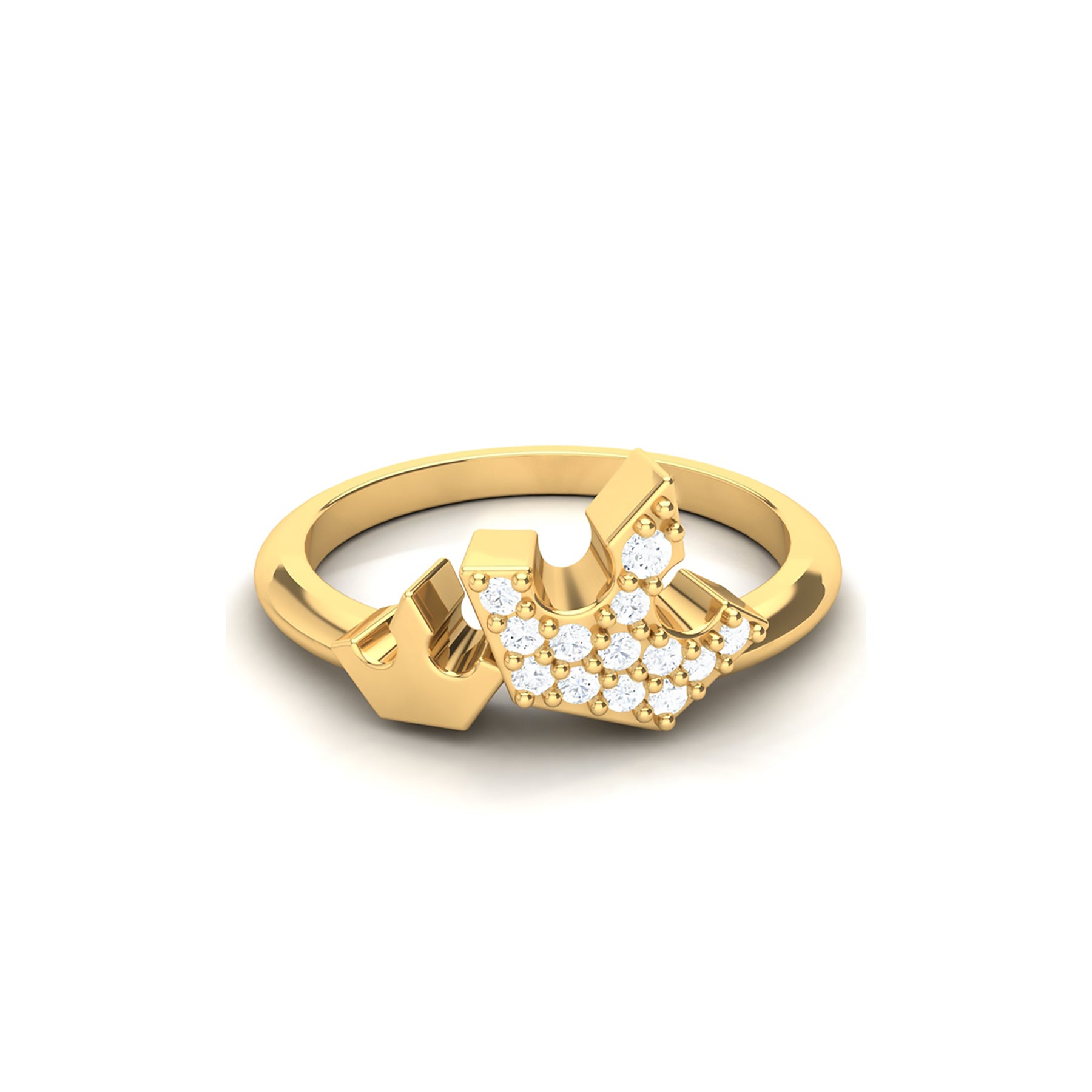 Yellow Gold Ring with Lab Grown Diamonds Virja