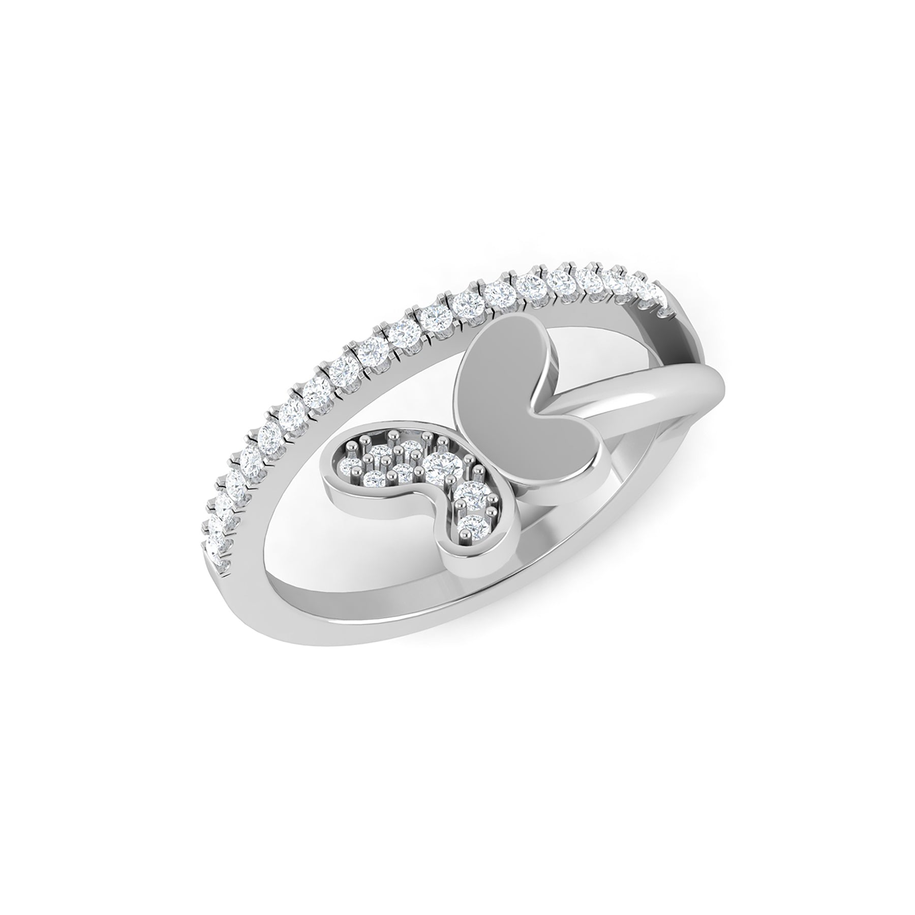 White Gold Band Ring with Lab Grown Diamond Virja