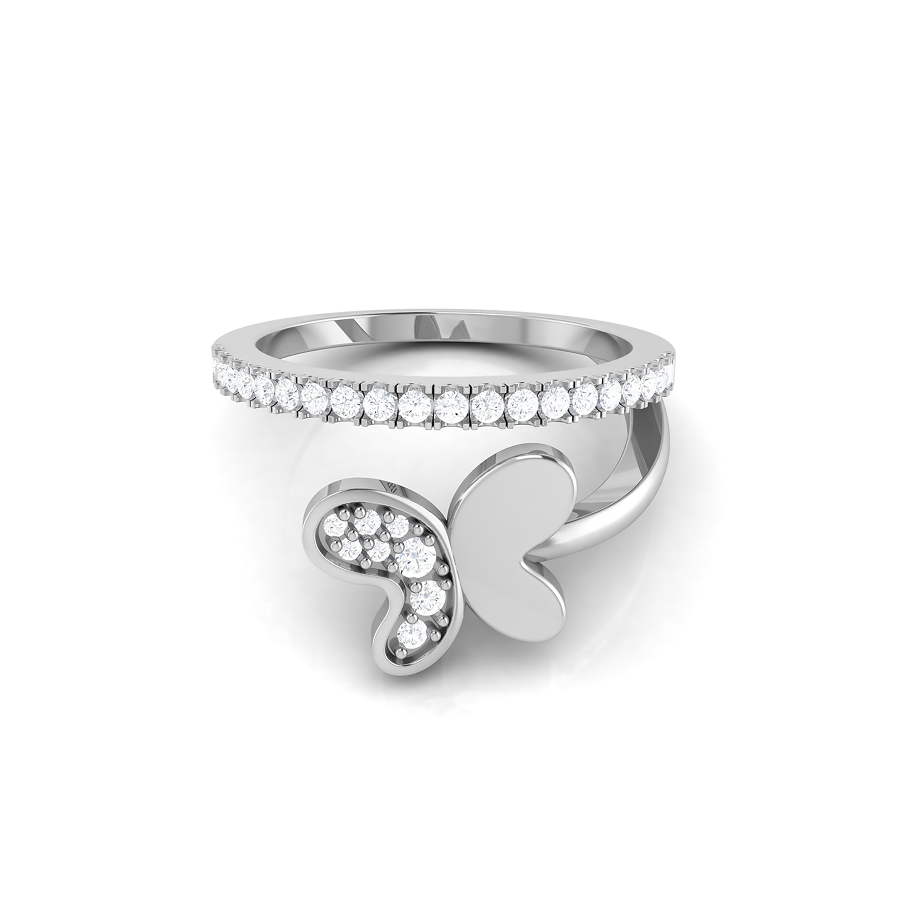 White Gold Band Ring with Lab Grown Diamond Virja