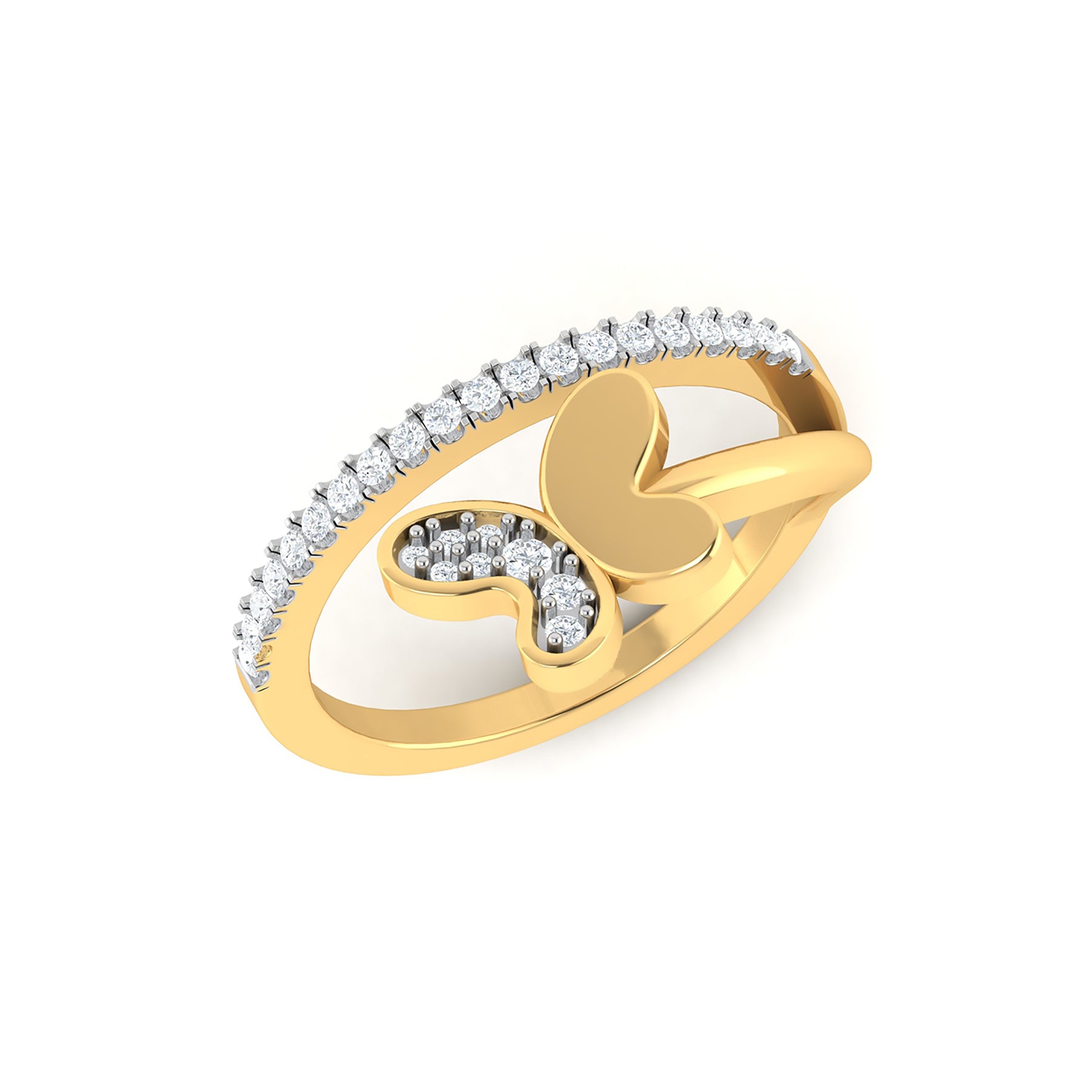 Gold Band Ring with Lab Grown Diamond Virja