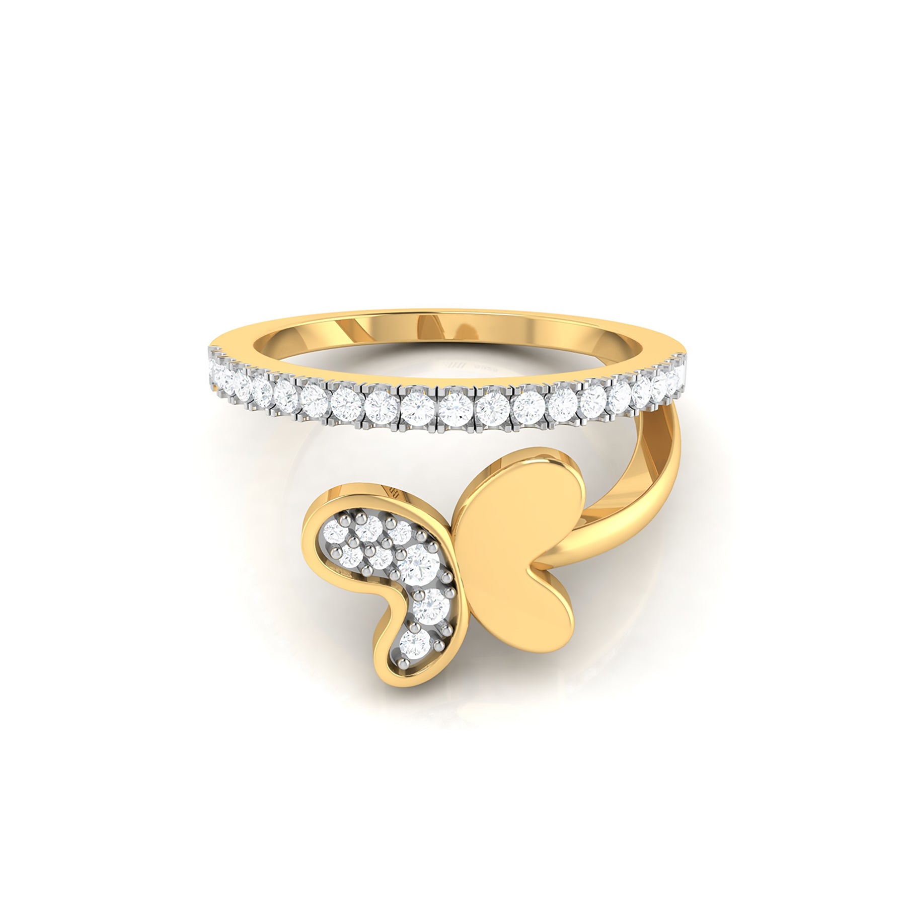 Gold Band Ring with Lab Grown Diamond Virja
