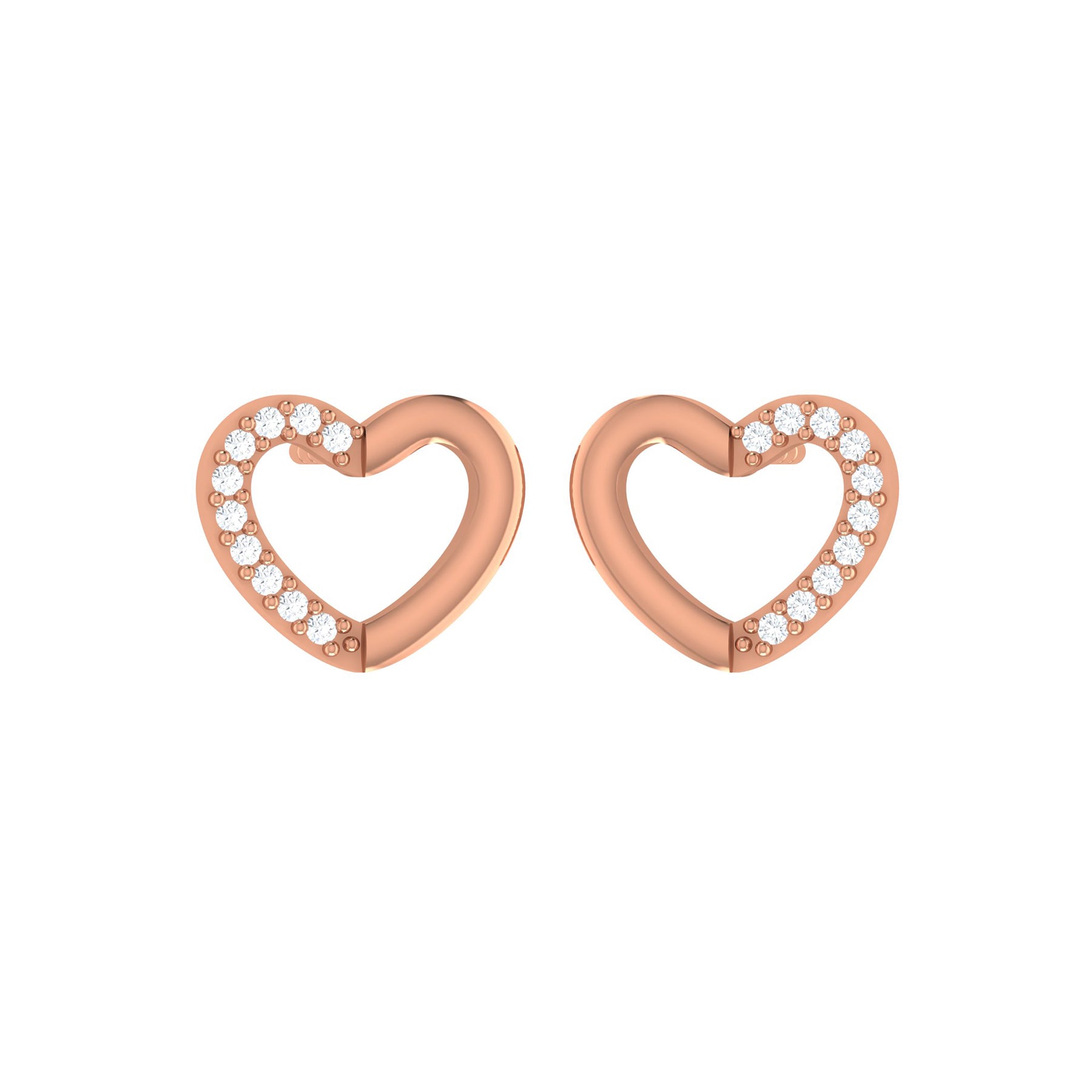 Rose Gold Stud Earrings with Lab Grown Diamonds Virja