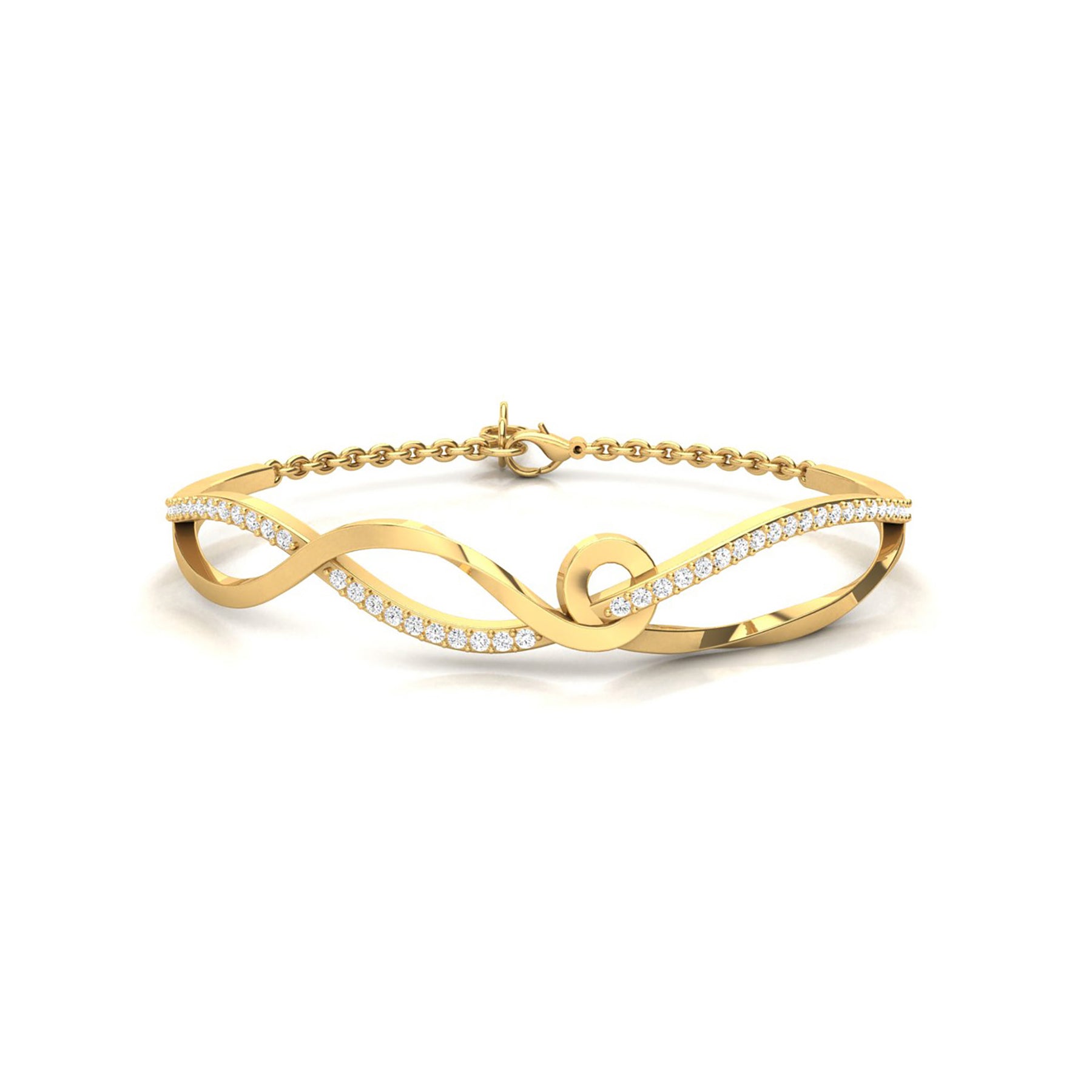Gold Floral Bracelet with Lab Grown Diamond Virja