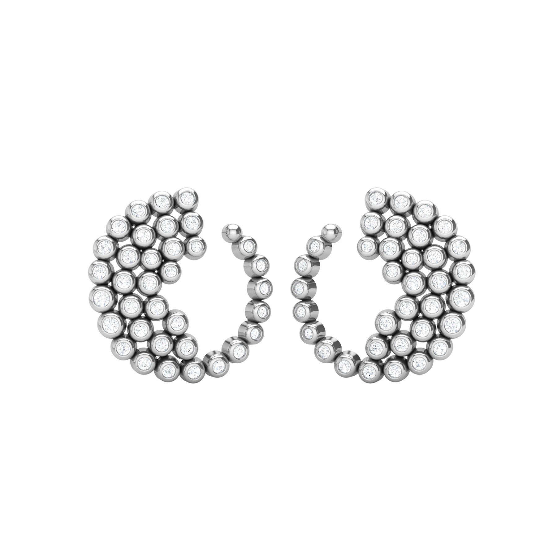 White Gold Party Wear Earrings with Lab Grown Diamonds Virja