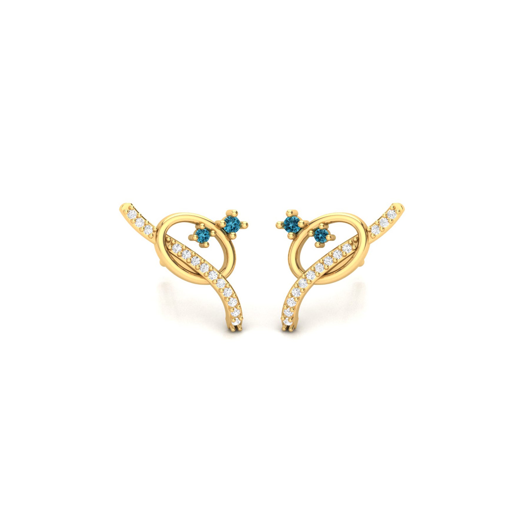 Gold 2 Tone Earrings with Lab Grown Diamonds Virja