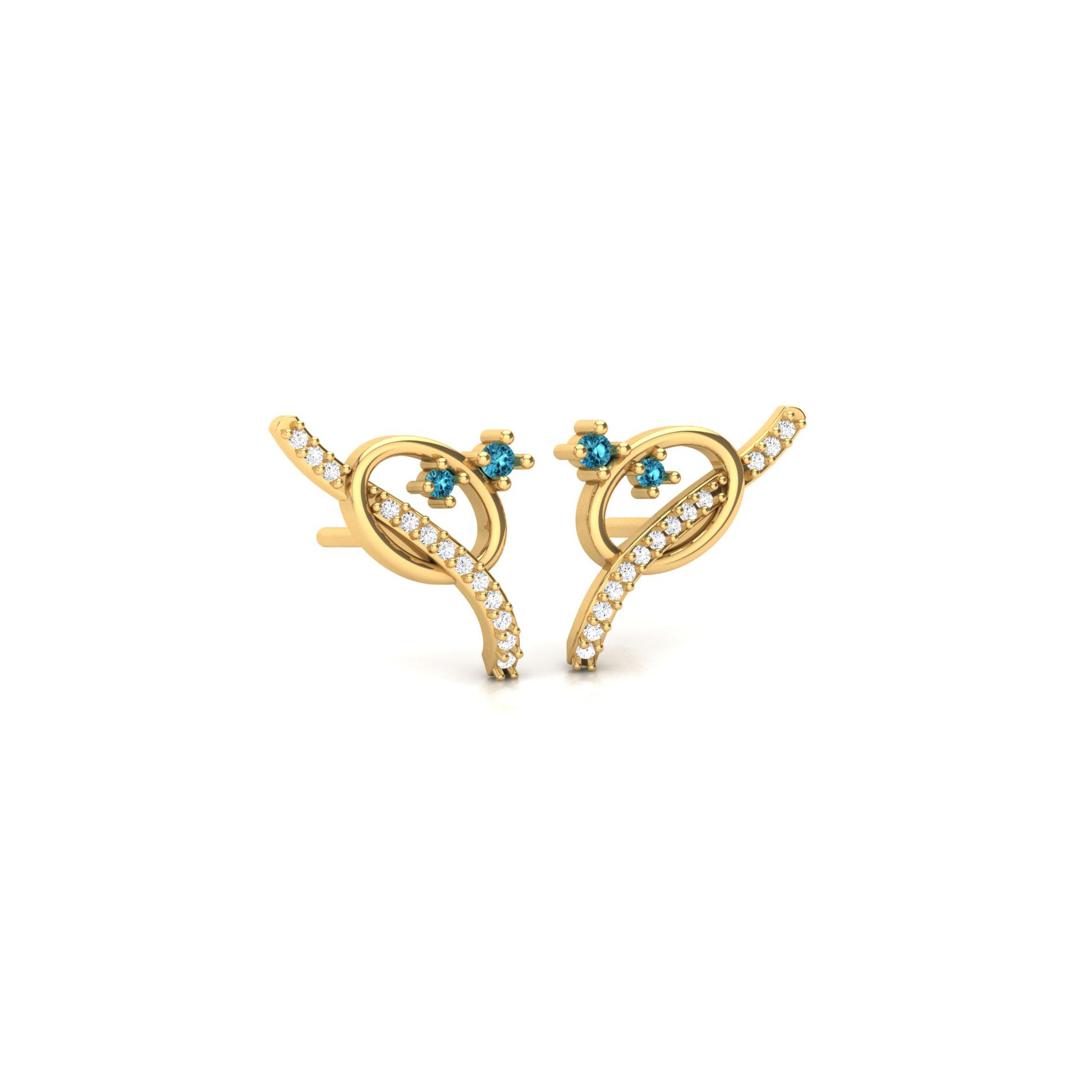 Gold 2 Tone Earrings with Lab Grown Diamonds Virja