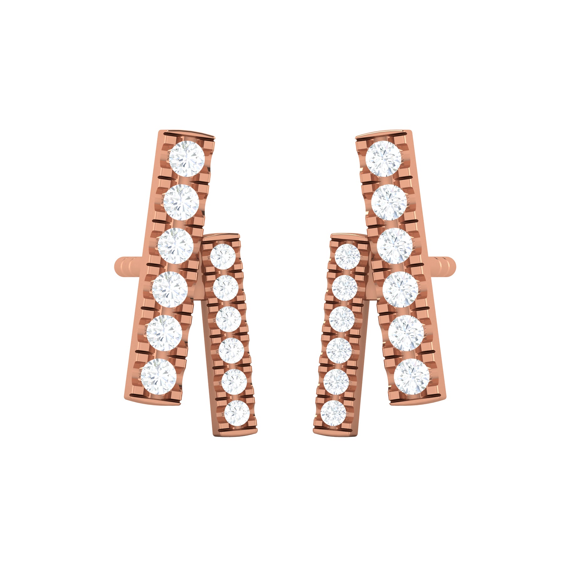 Lab Grown Diamond Rose Gold Stud Earrings