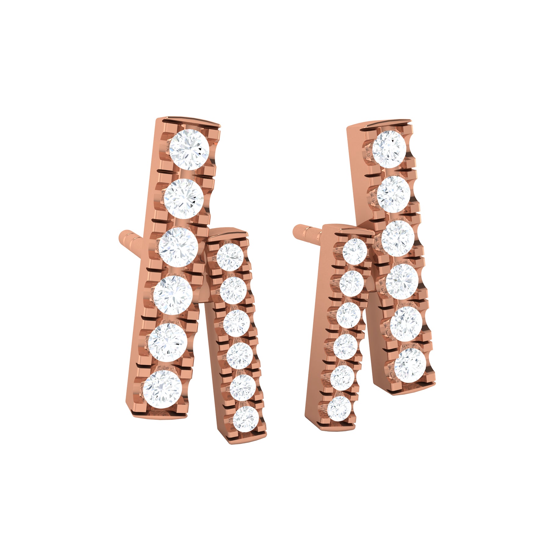 Lab Grown Diamond Rose Gold Stud Earrings