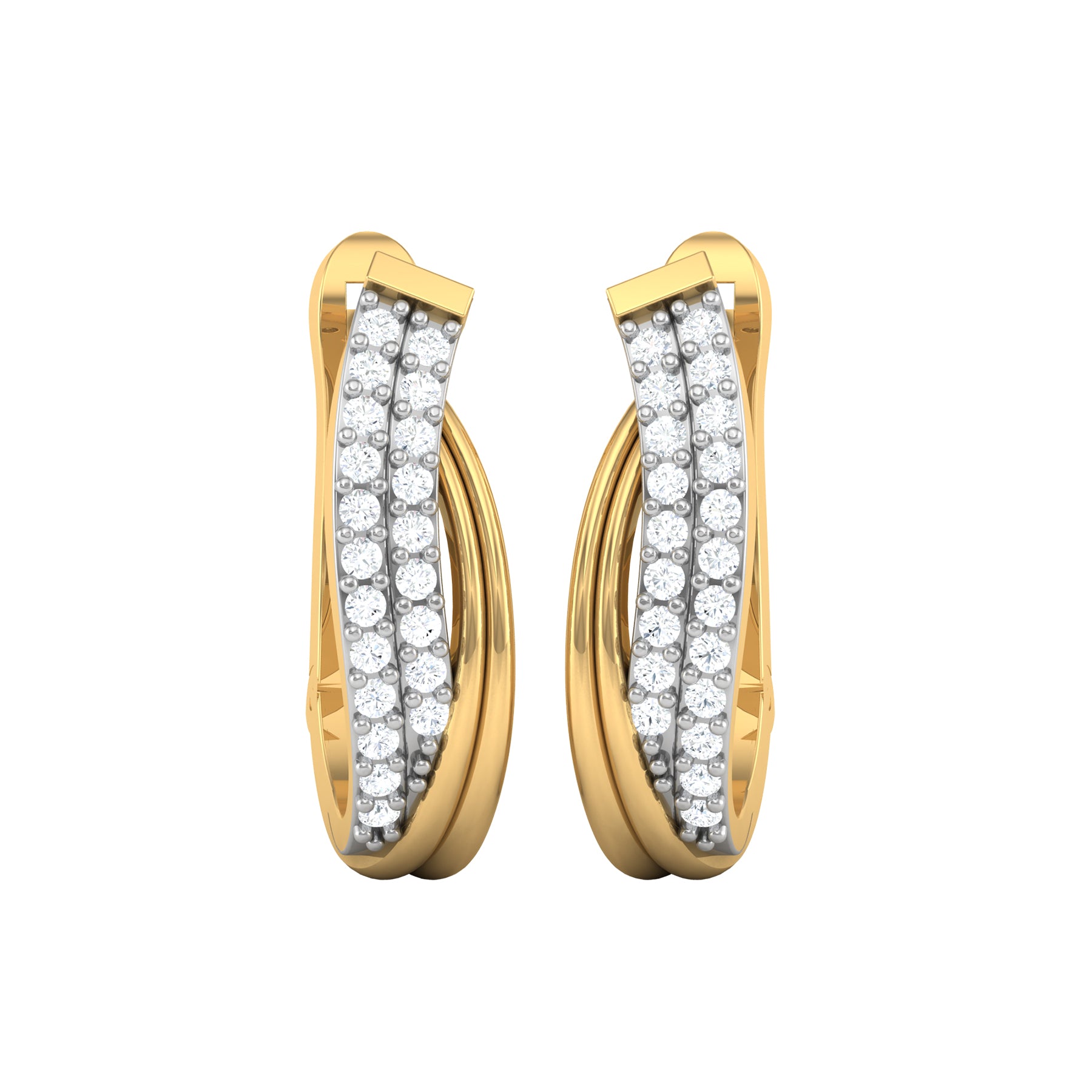 Gold Hoop Earrings with Lab Grown Diamonds Virja