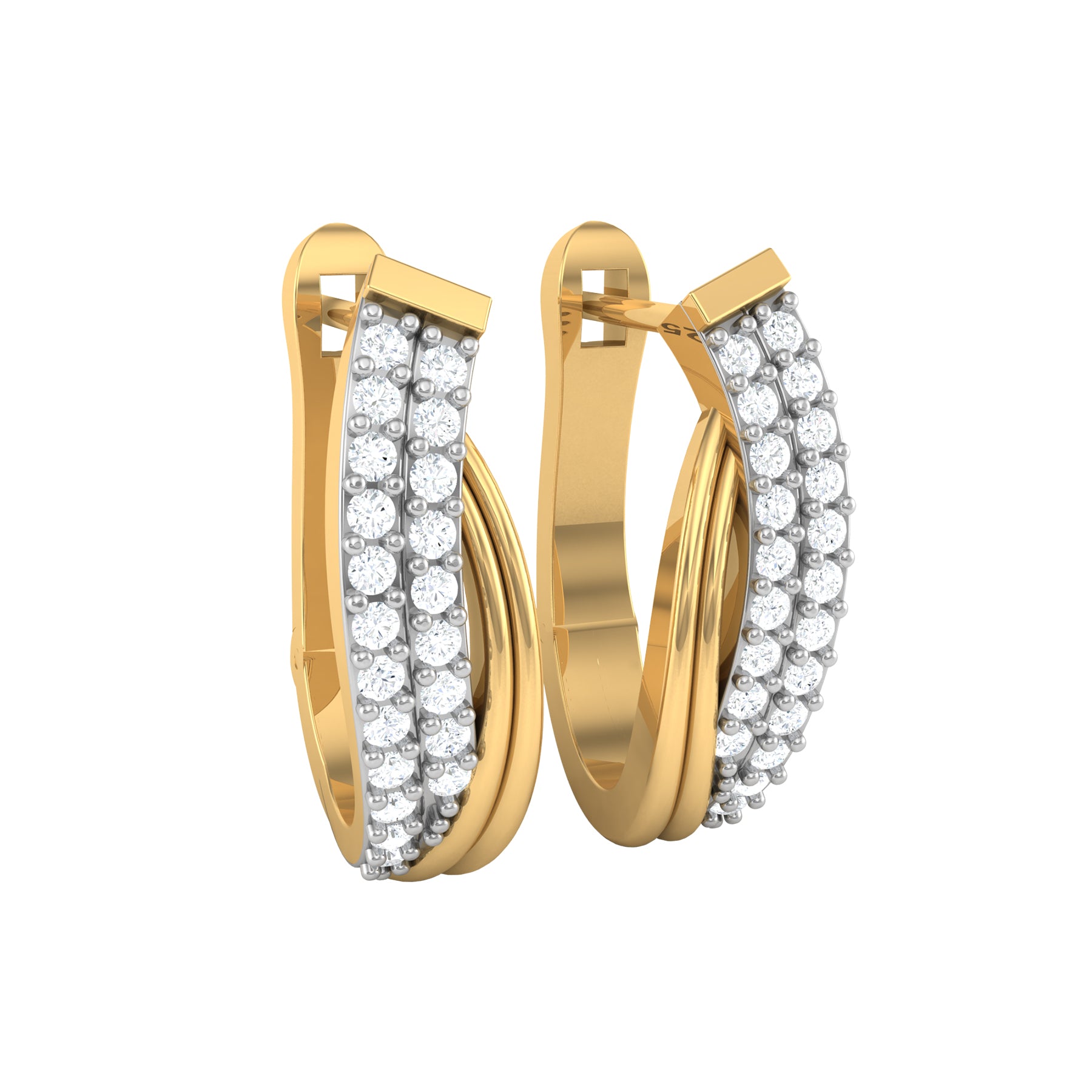 Gold Hoop Earrings with Lab Grown Diamonds Virja