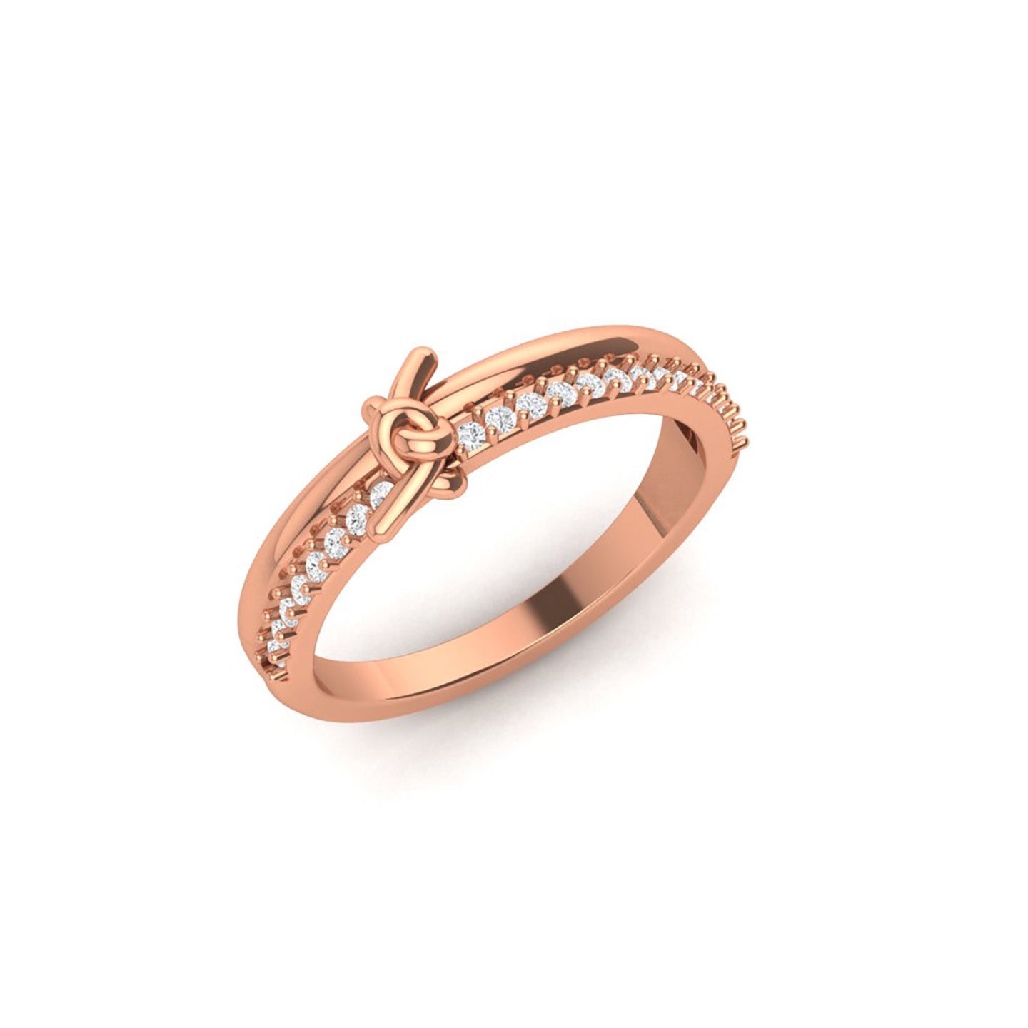 Casual Wear Rose Gold Ring with Lab Grown Diamond Virja