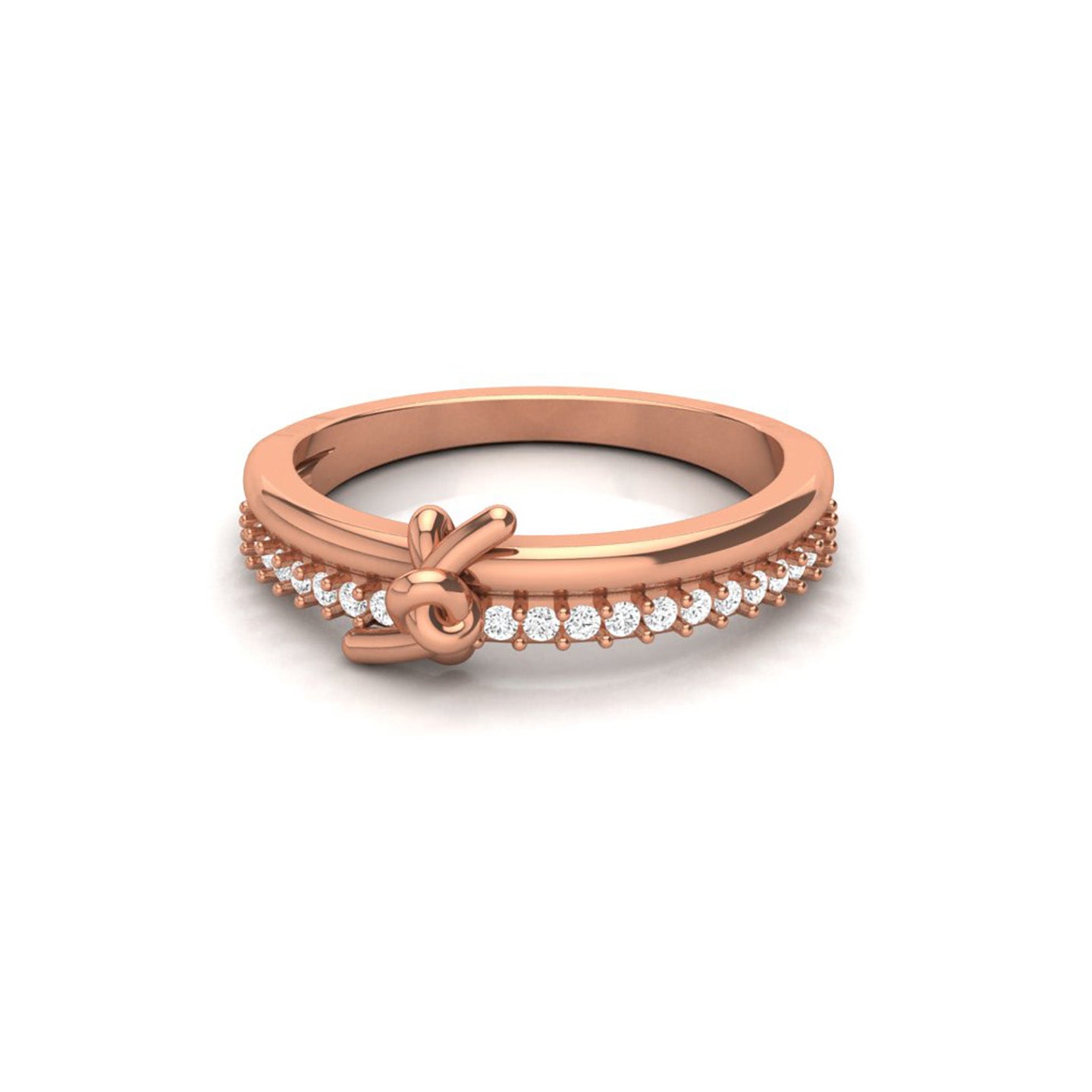 Casual Wear Rose Gold Ring with Lab Grown Diamond Virja