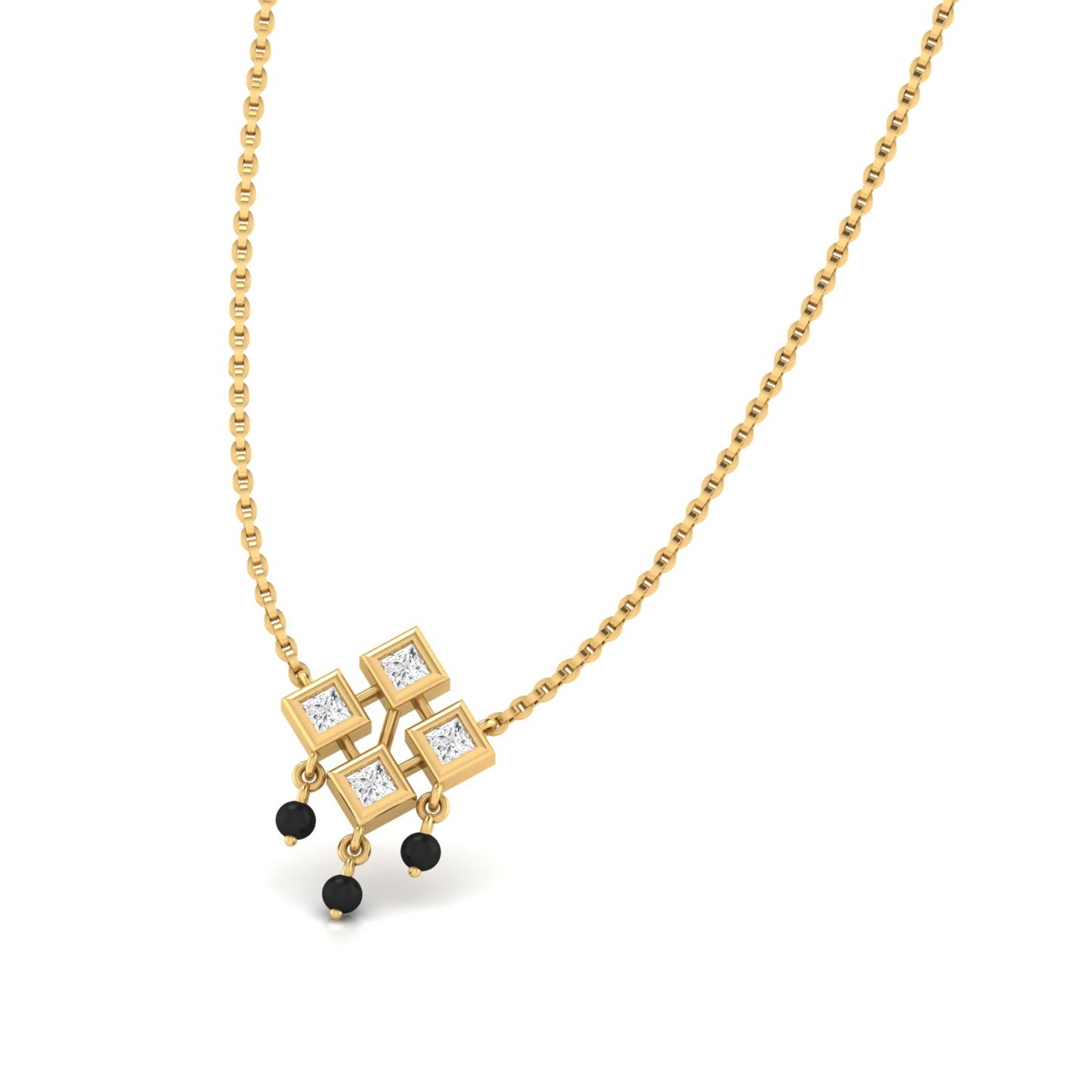 Yellow Gold Daily Wear Mangalsutra Necklace with Lab Grown Diamonds Virja