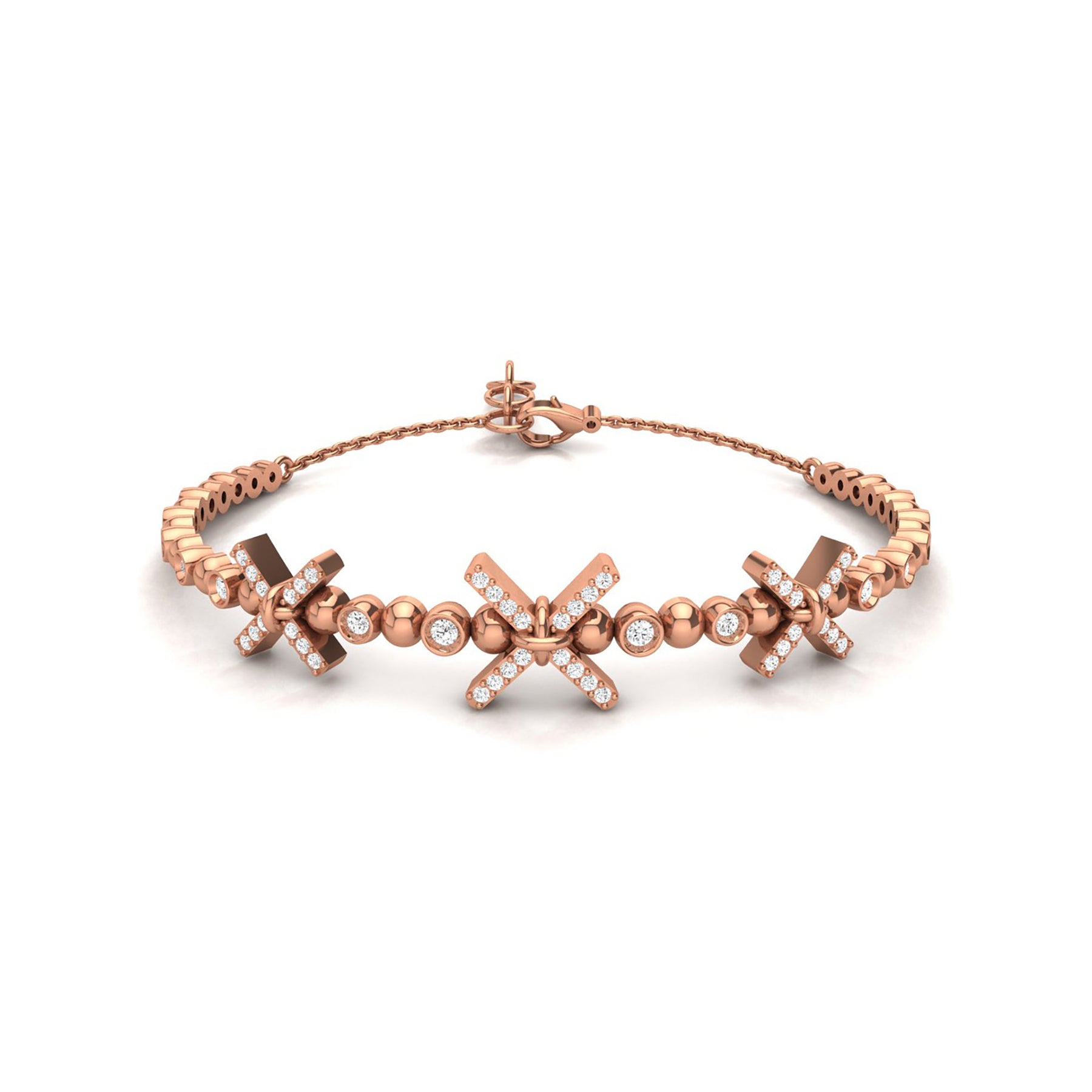 Rose Gold Charm Bracelet with Lab Grown Diamonds Virja