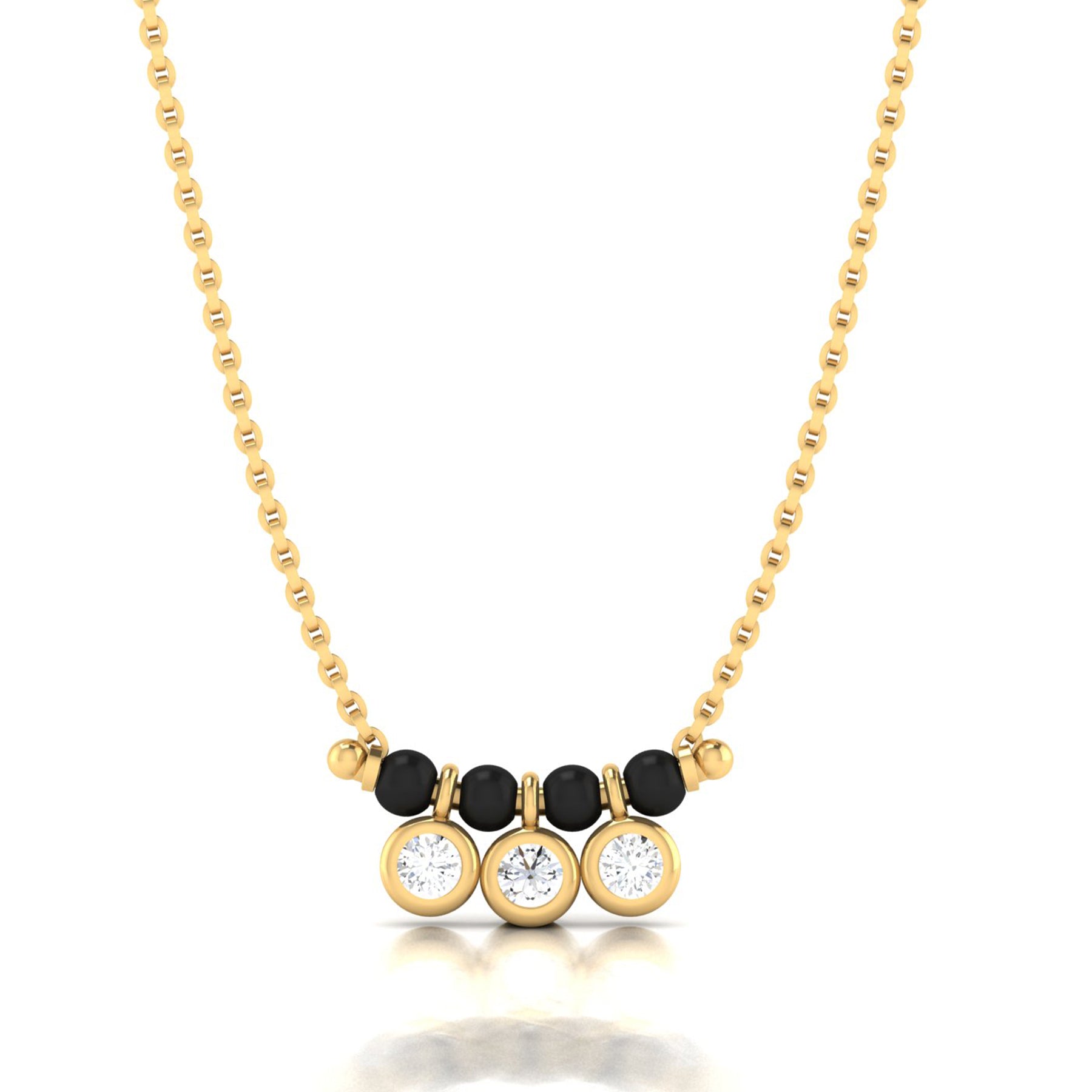 Yellow Gold Mangalsutra Necklace with Lab Grown Diamonds Virja