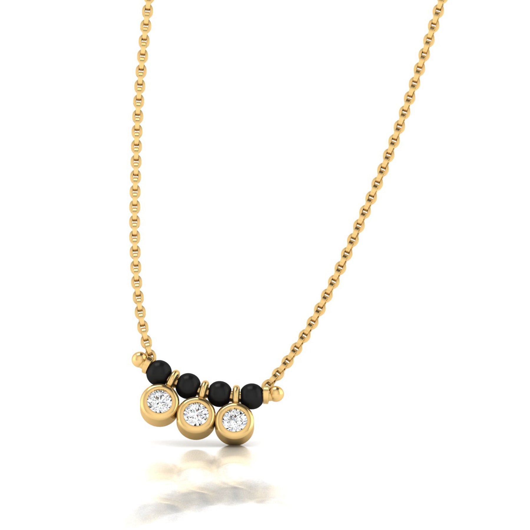 Yellow Gold Mangalsutra Necklace with Lab Grown Diamonds Virja