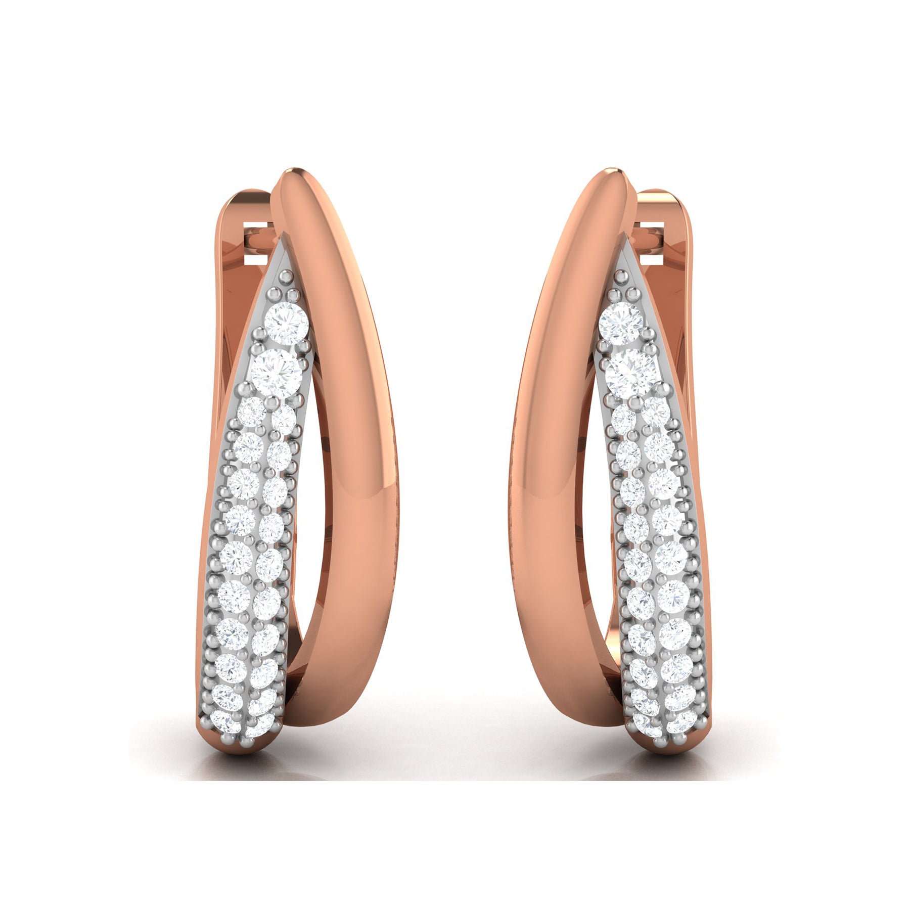 Rose Gold Bali Earrings with Lab Grown Diamonds Virja