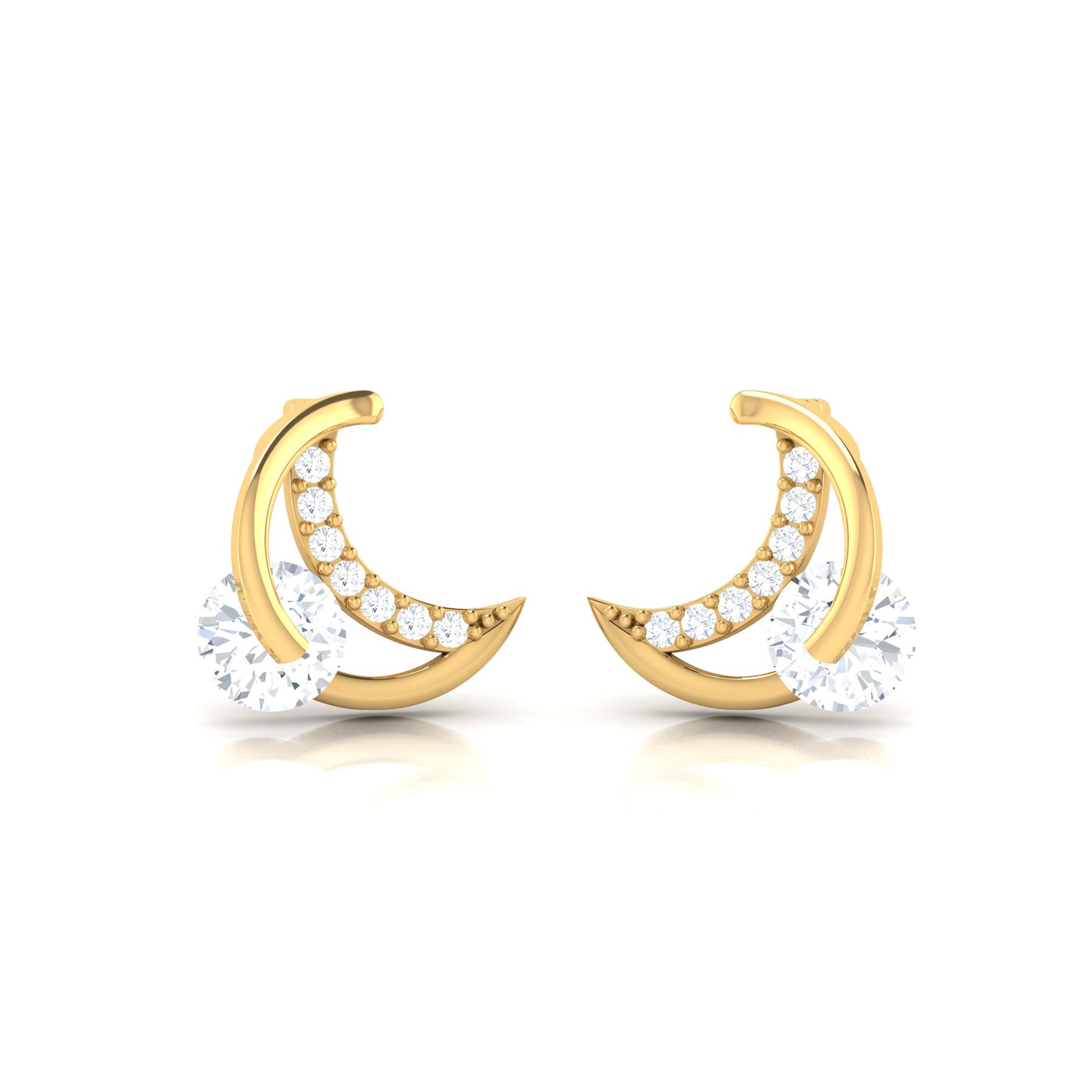 Daily Wear Yellow Gold Earrings with Lab Grown Diamonds Virja