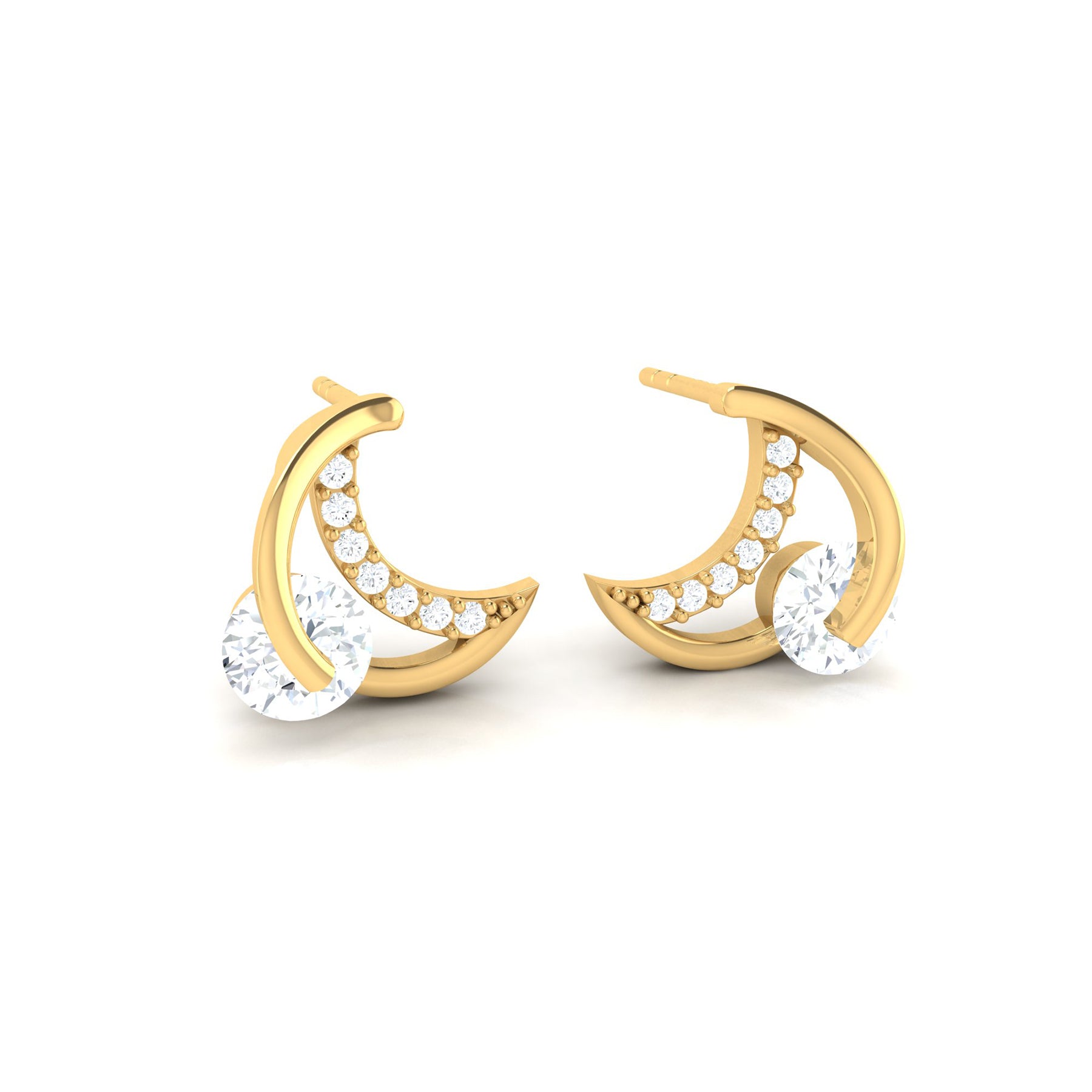 Daily Wear Yellow Gold Earrings with Lab Grown Diamonds Virja