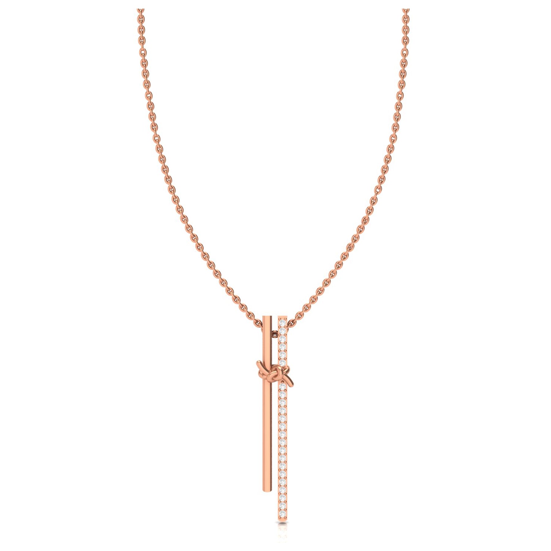 Rose Gold Necklace with Lab Grown Diamonds Virja