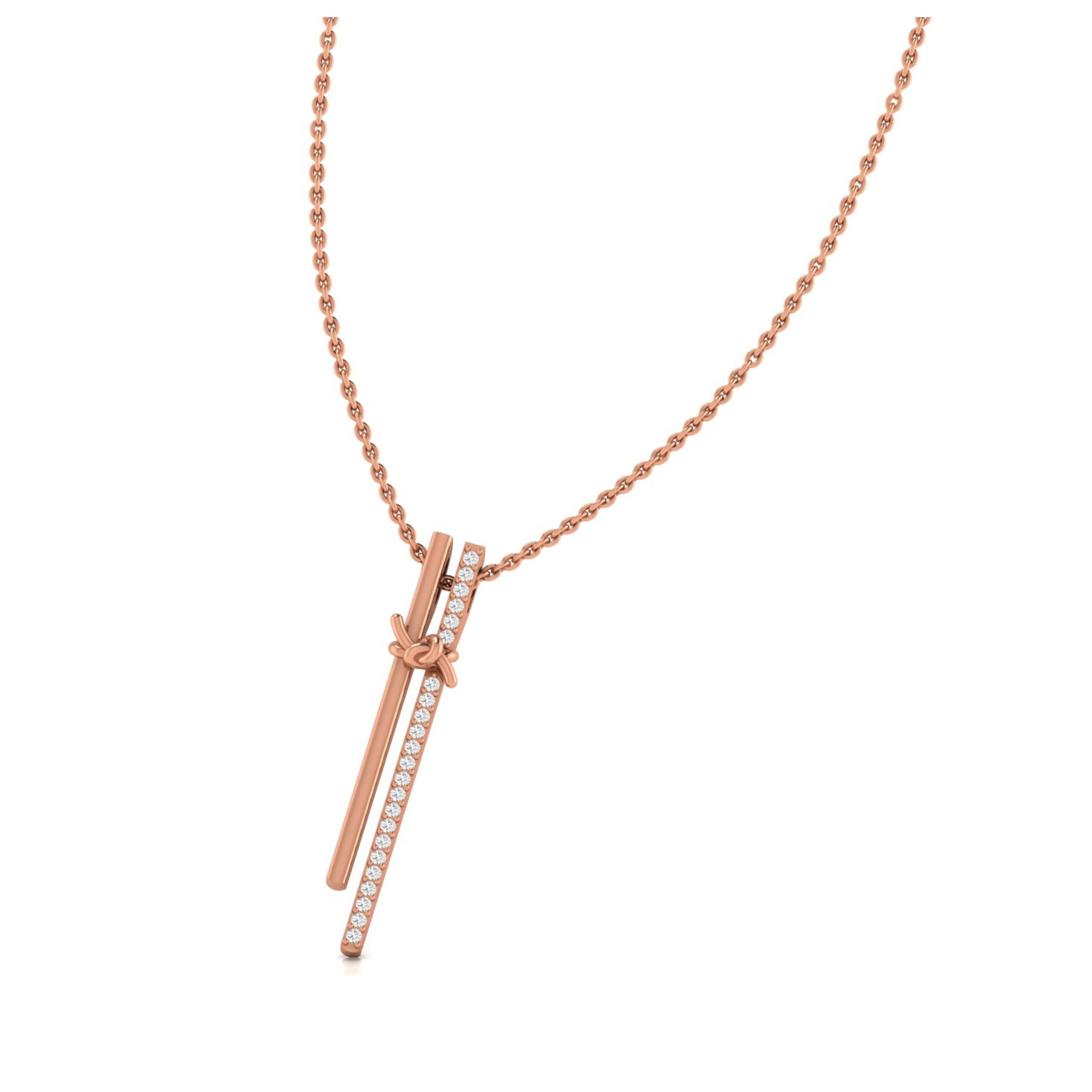 Rose Gold Necklace with Lab Grown Diamonds Virja