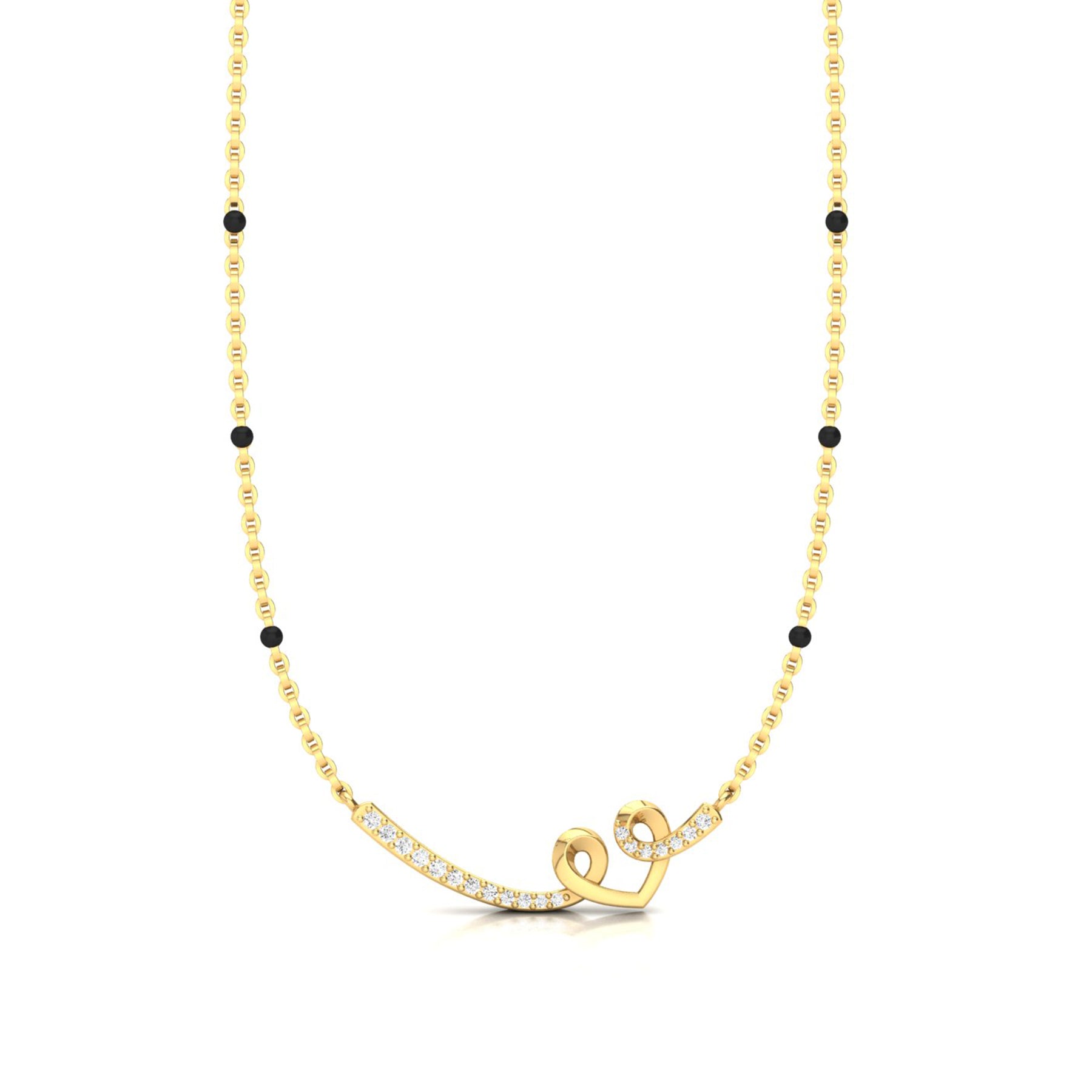 Yellow Gold Mangalsutra Necklace with Lab Grown Diamonds Virja