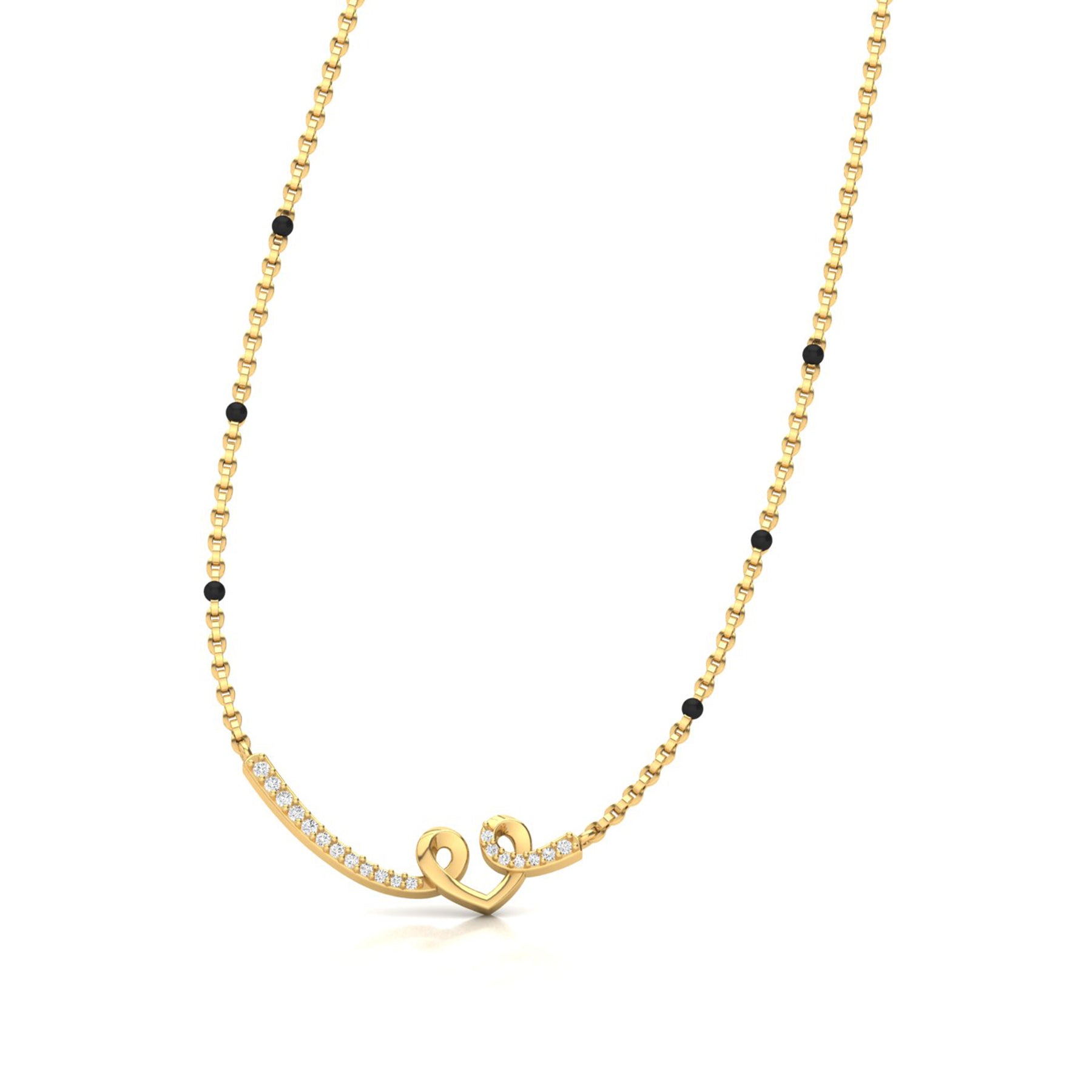 Yellow Gold Mangalsutra Necklace with Lab Grown Diamonds Virja