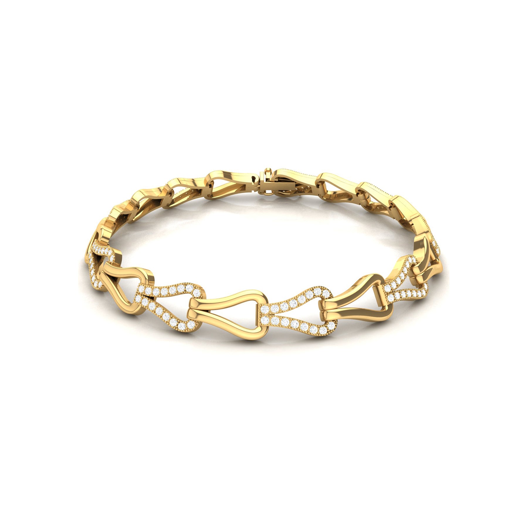 Yellow Gold Chain Bracelet with Lab Grown Diamonds Virja