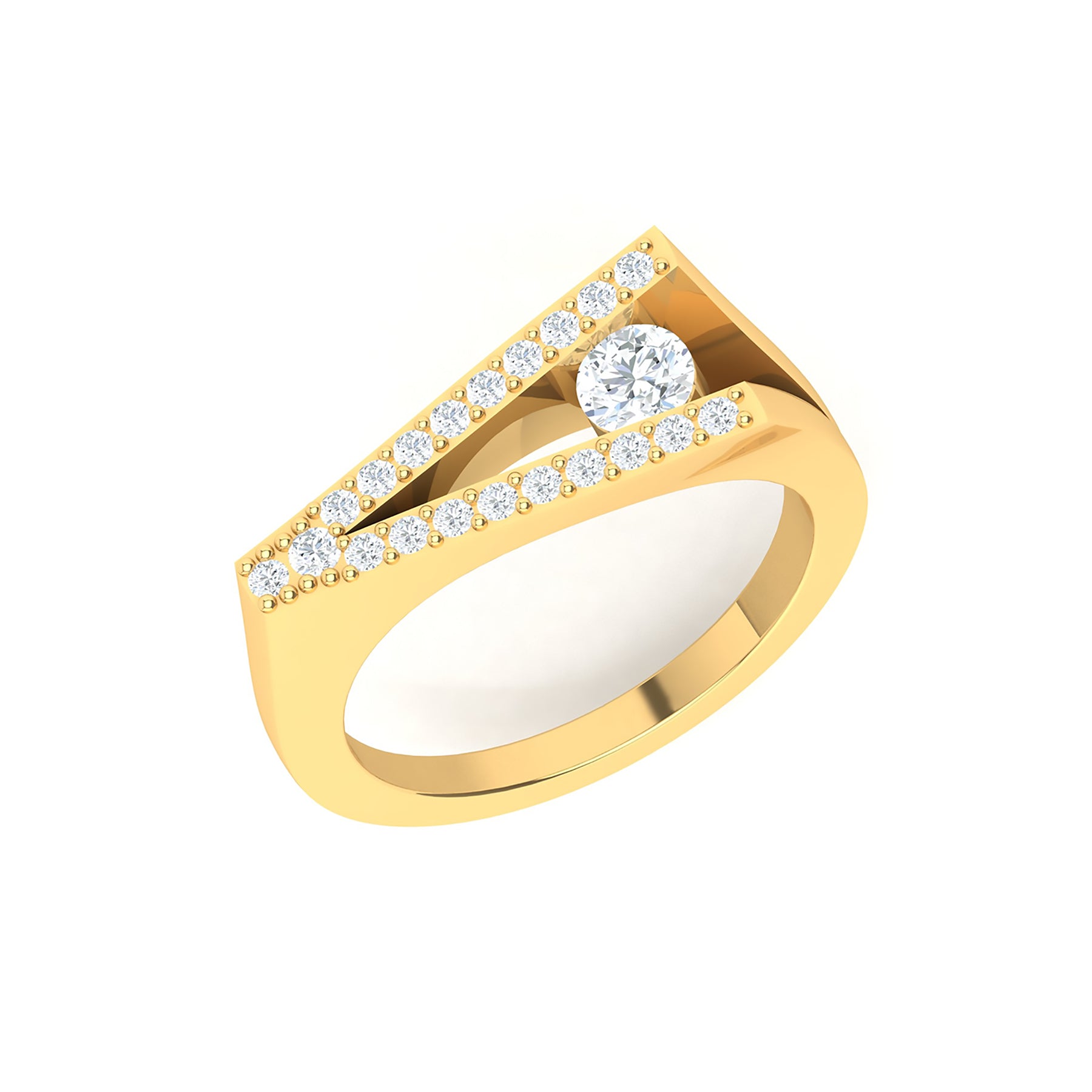 Yellow Gold Ring with Lab Grown Diamonds Virja