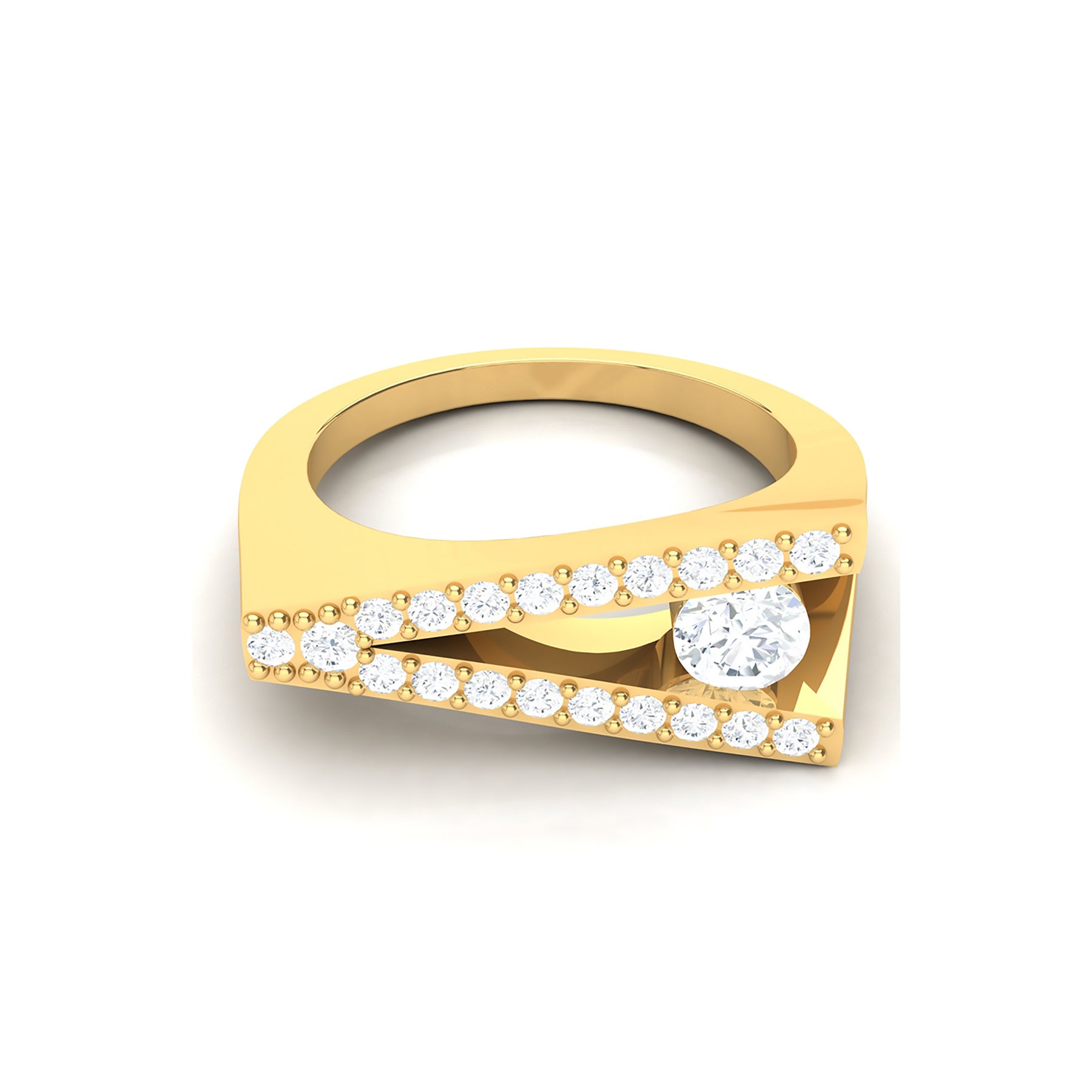 Yellow Gold Ring with Lab Grown Diamonds Virja